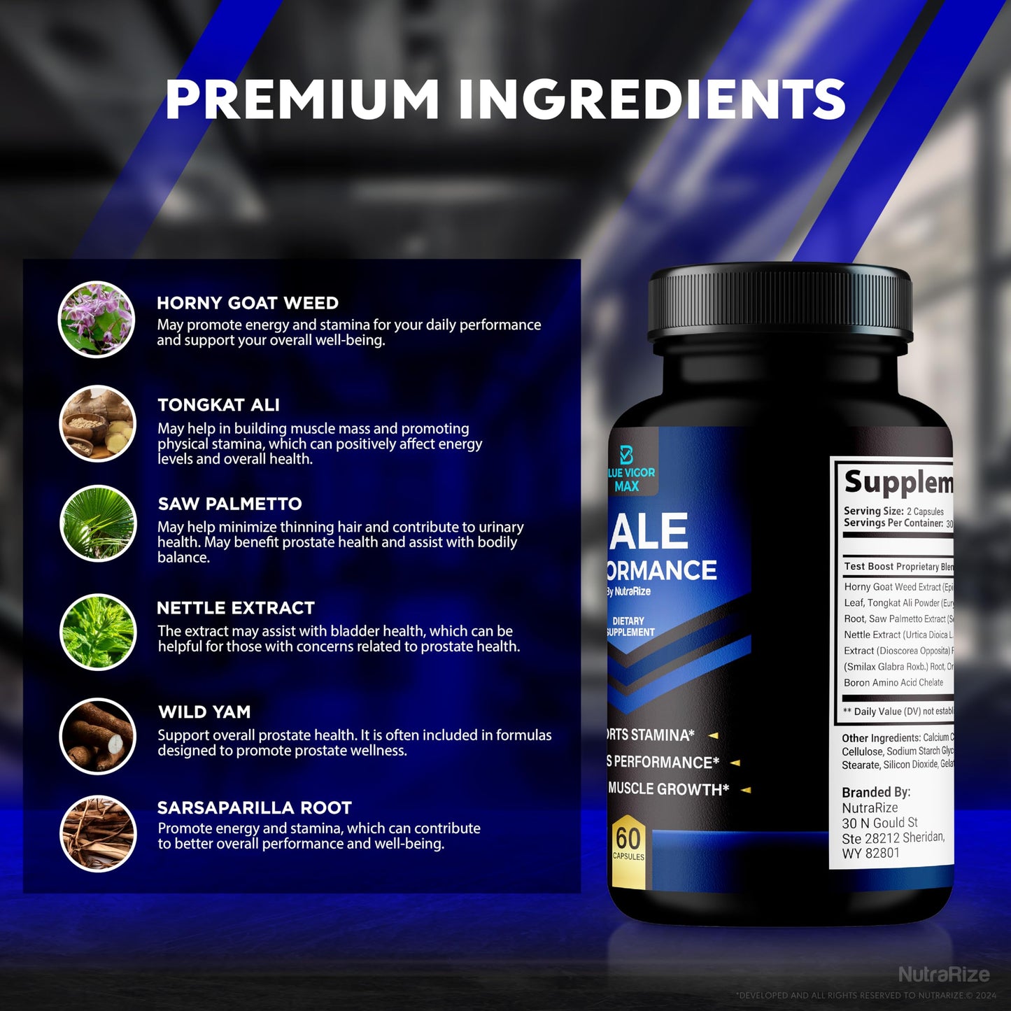 NutraRize Blue Vigor Max for Men 180 Capsules