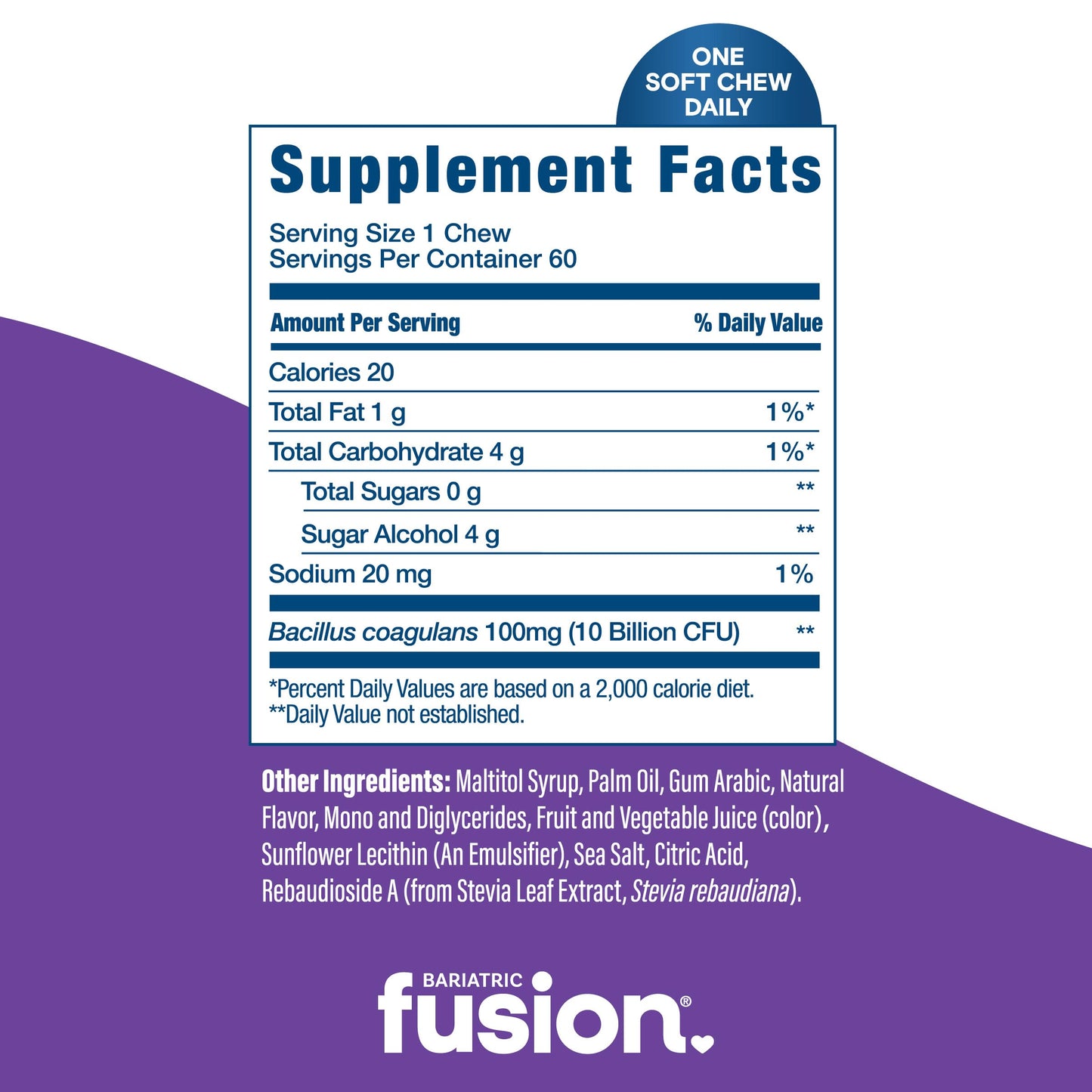 Bariatric Fusion Probiotic Soft Chews 60 Count