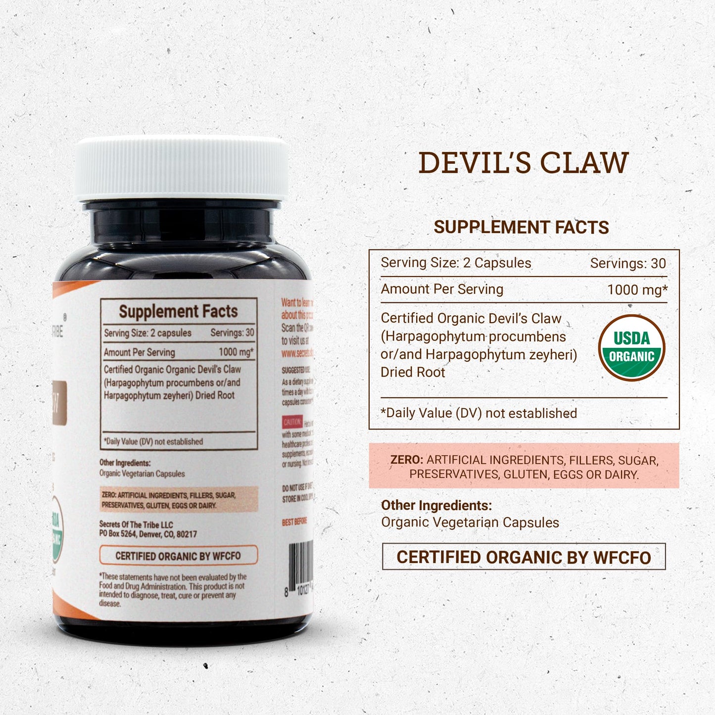 Secrets of the Tribe Devil's Claw Capsules, 60 Count