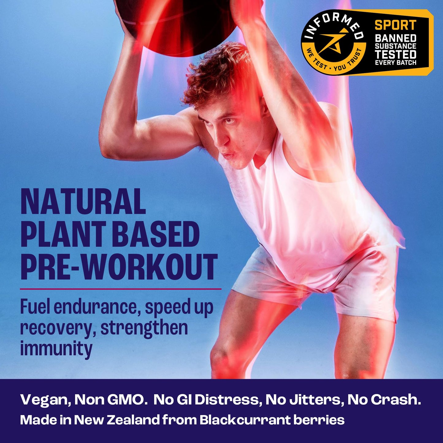 2before Blackcurrant All Natural Vegan Pre Workout Powder, 4.2 oz (Pack of 10)
