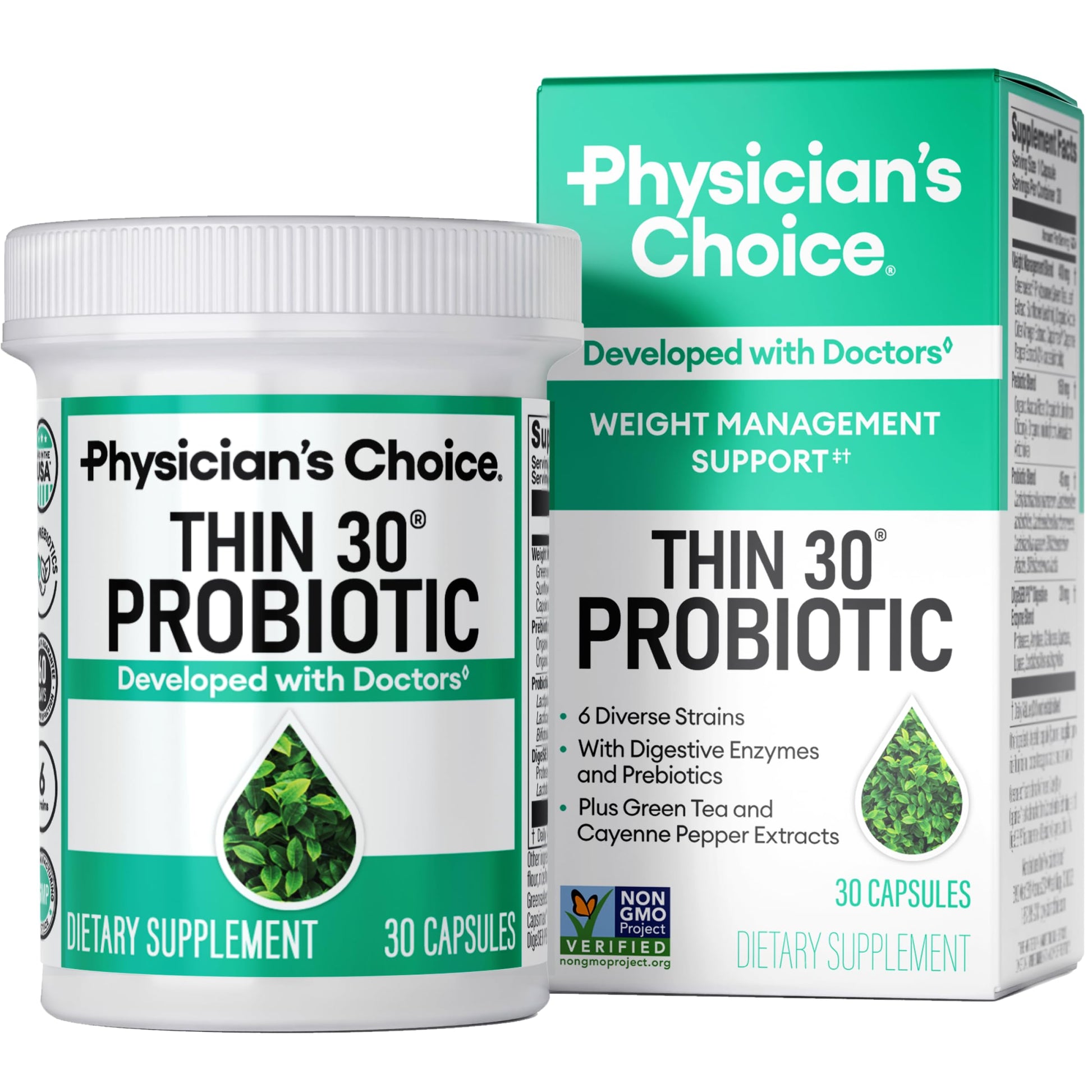 Physician's CHOICE Probiotics for Weight Management & Bloating Capsules, 30 Count