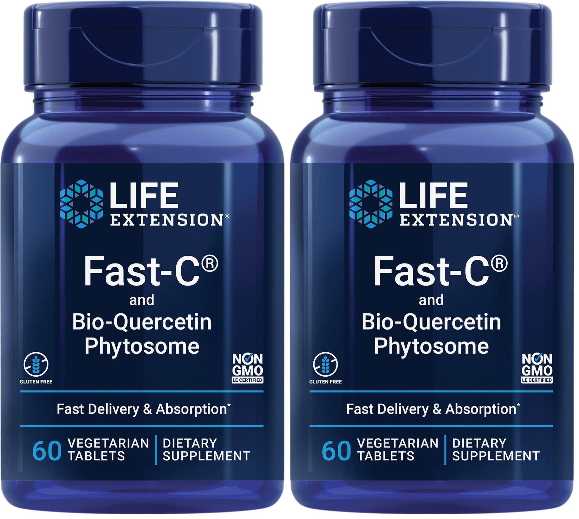 Life Extension Fast-C & Bio-Quercetin Phytosome Vitamin C Supplement, 120 Tablets