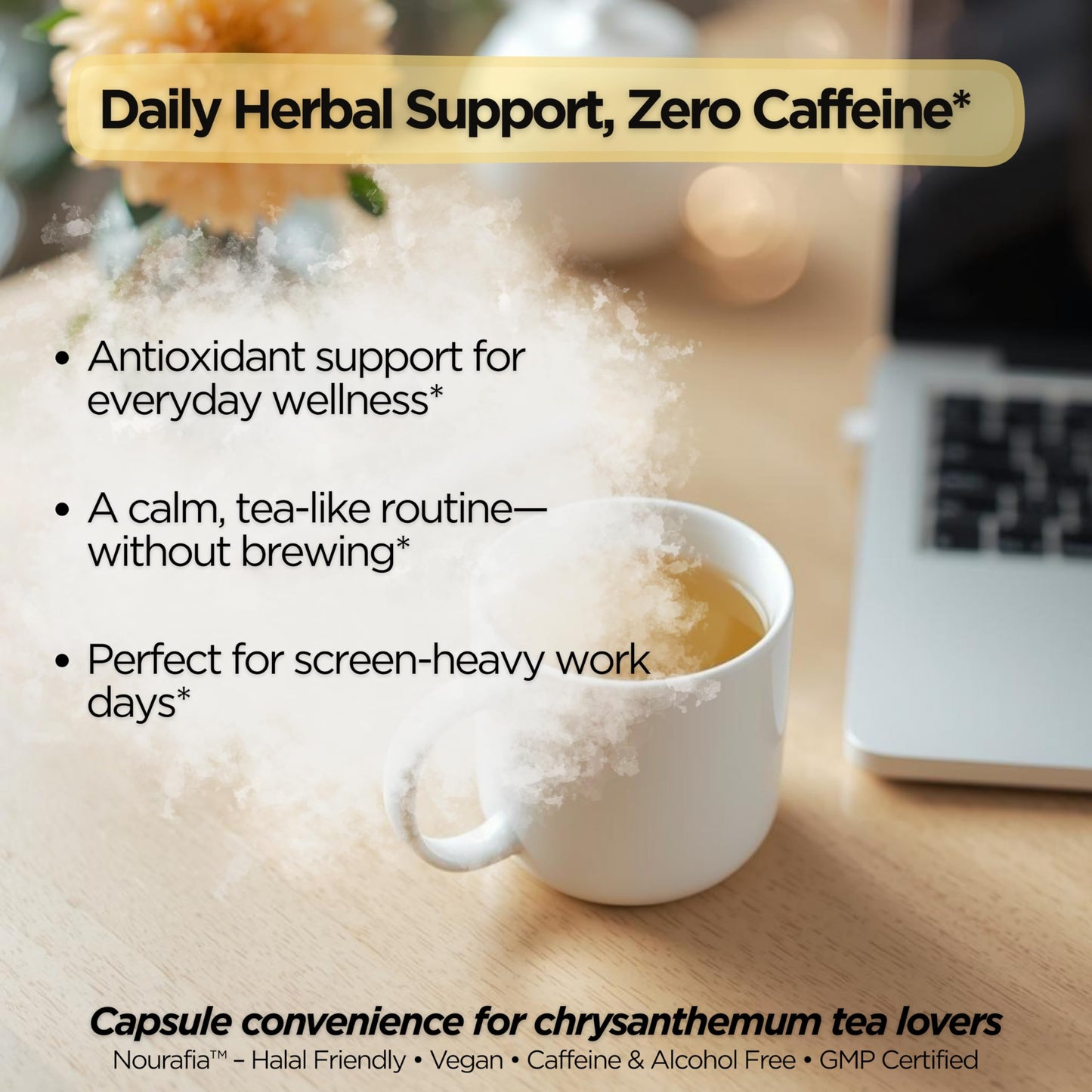 Nourafia Chrysanthemum Flower Extract Capsules, 120 Capsules