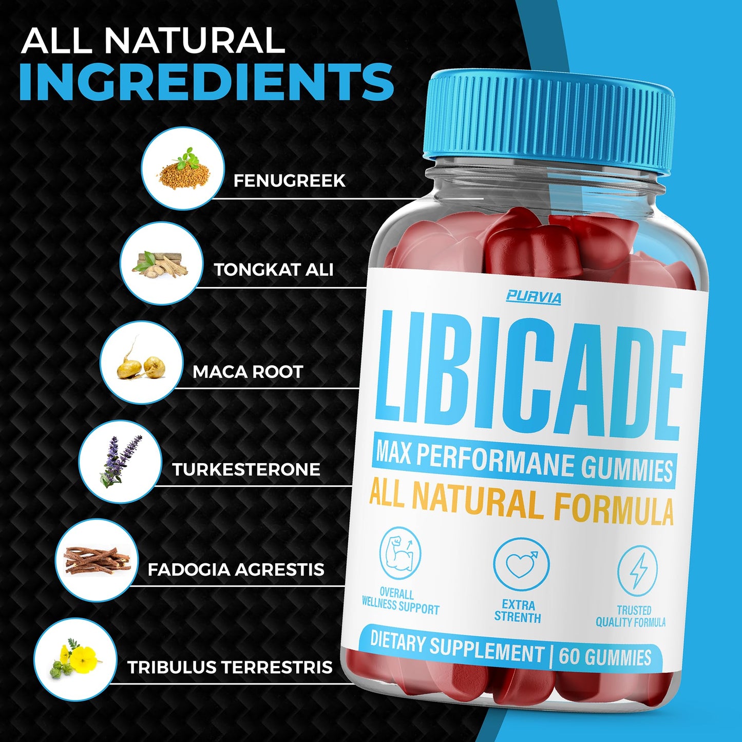 Purvia Libicade Gummies 180 Gummies