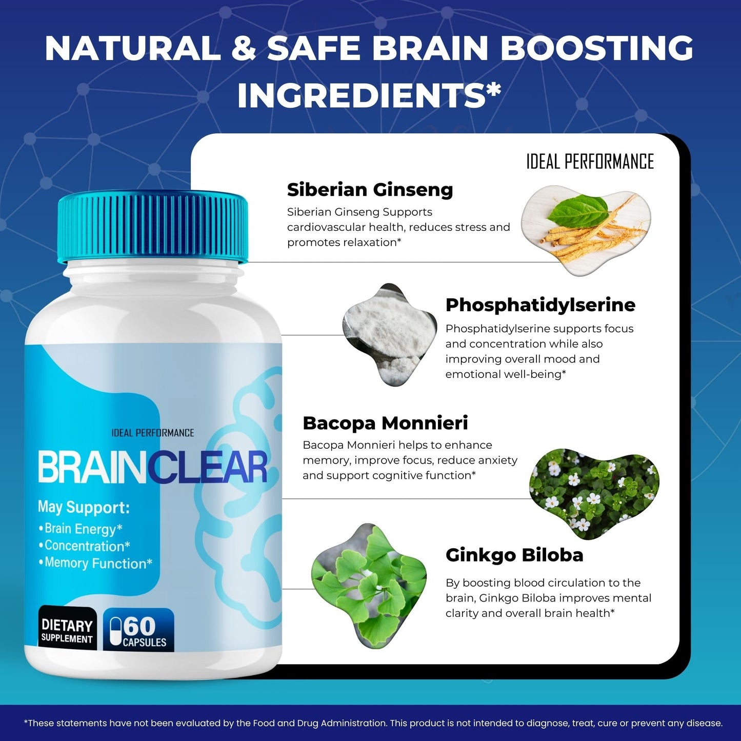 IDEAL PERFORMANCE Brain Clear 120 Capsules