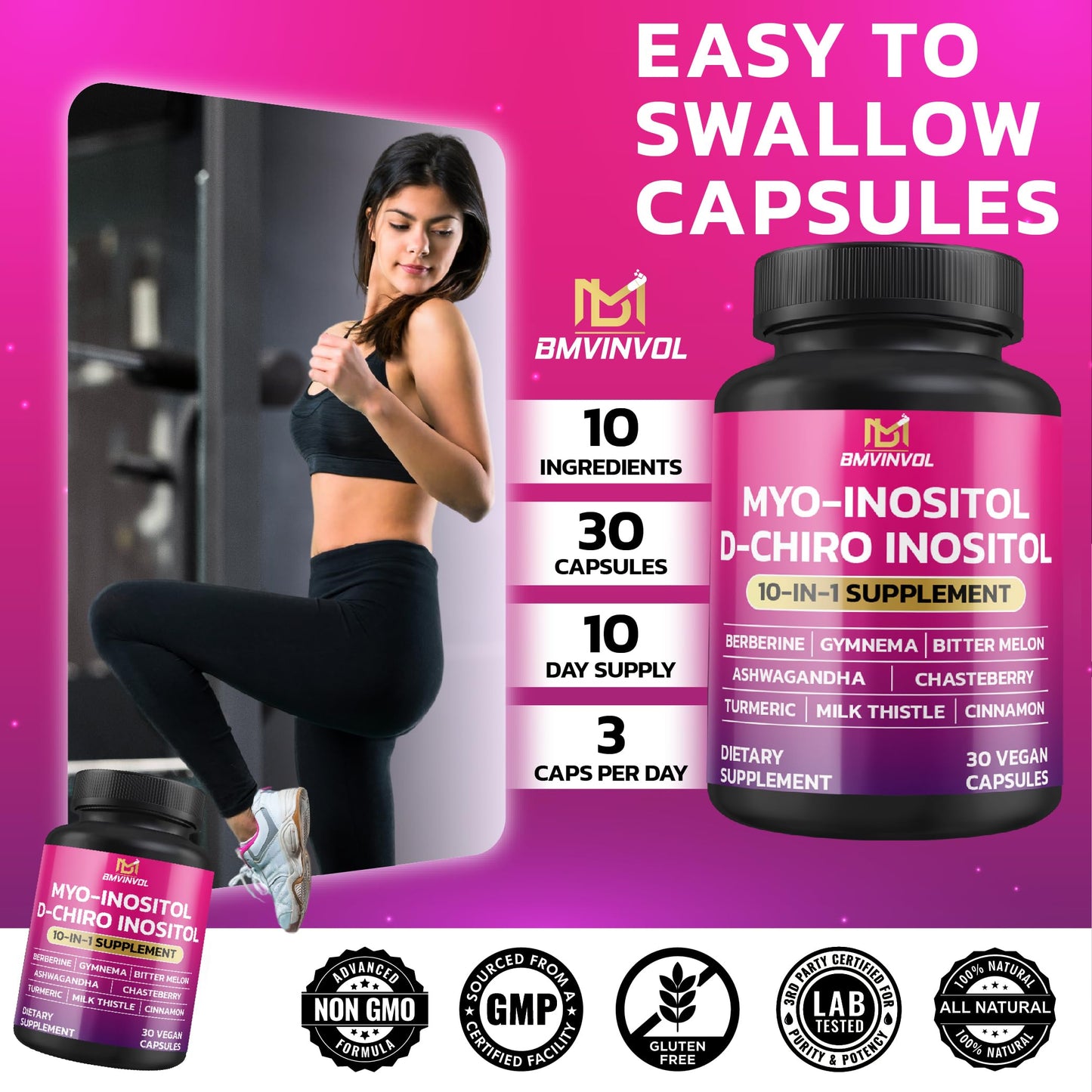 BMVINVOL Inositol Supplement Capsules, 30