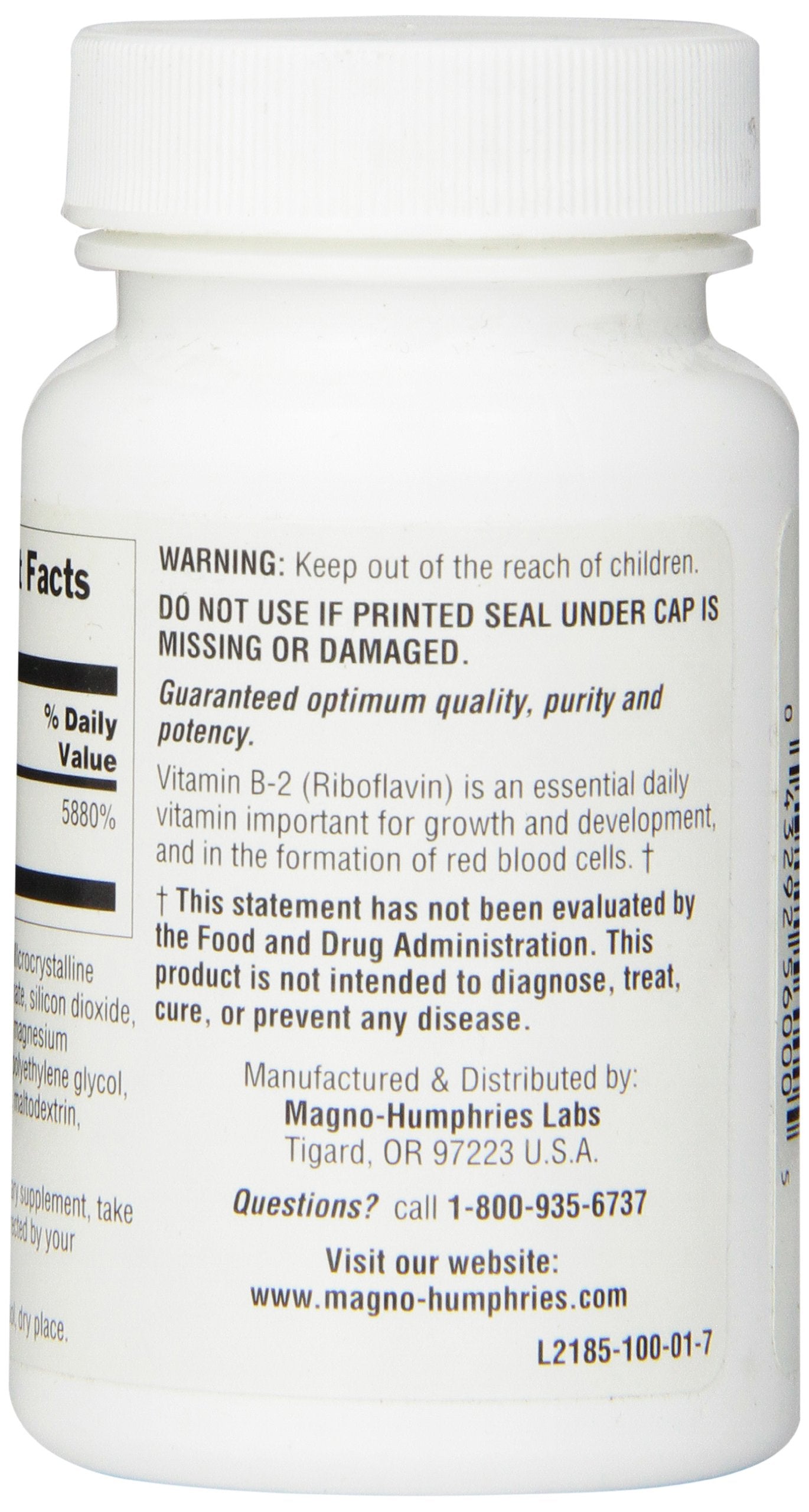 Optimum Vitamin B-2 Tablets, 100 Count