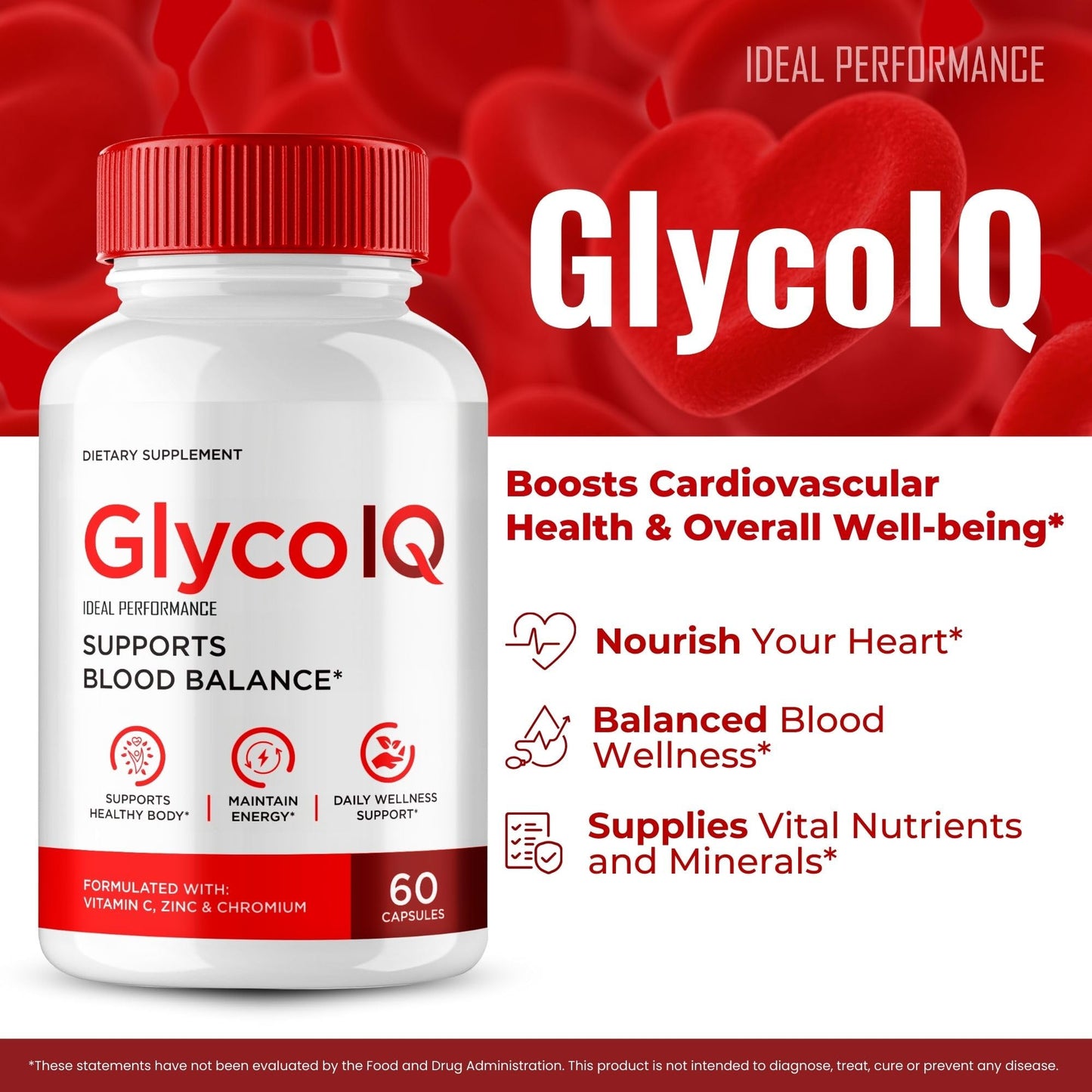 IDEAL PERFORMANCE GlycoIQ Blood Support Capsule 120 Capsules