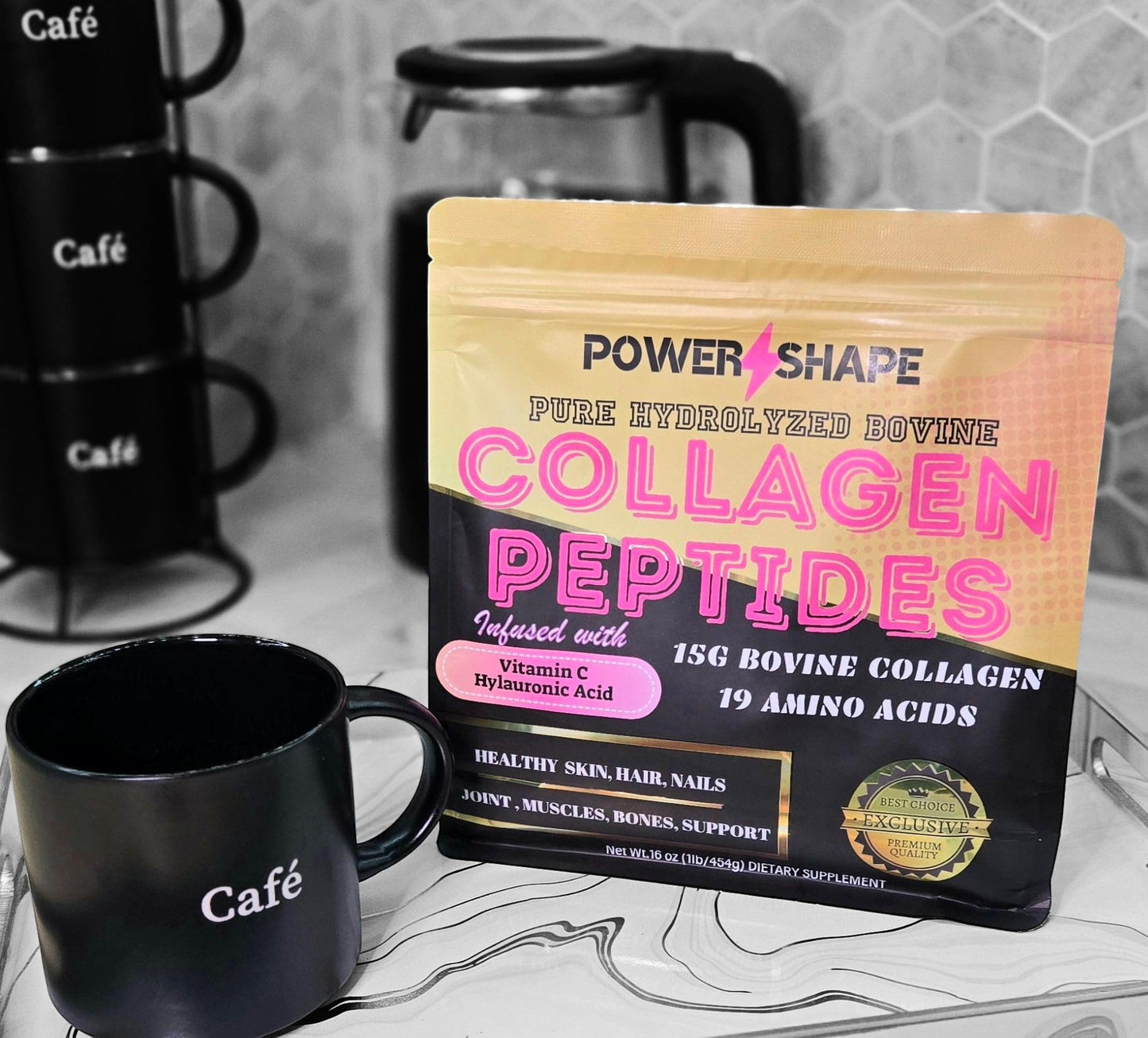 POWER SHAPE Collagen Peptides Powder, 16oz