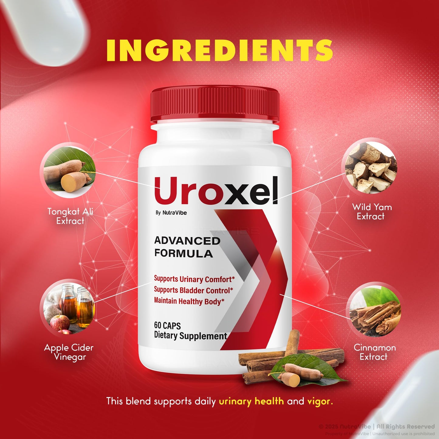 NutraVibe Uroxel Capsules, 120 Capsules