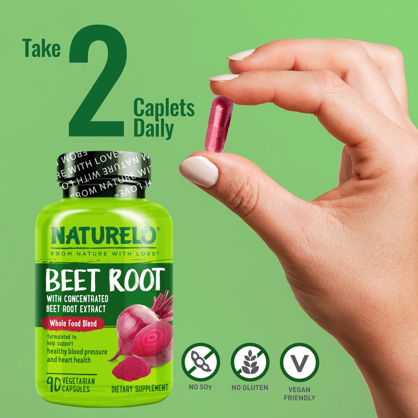 NATURELO Beet Root Capsule 90 Count