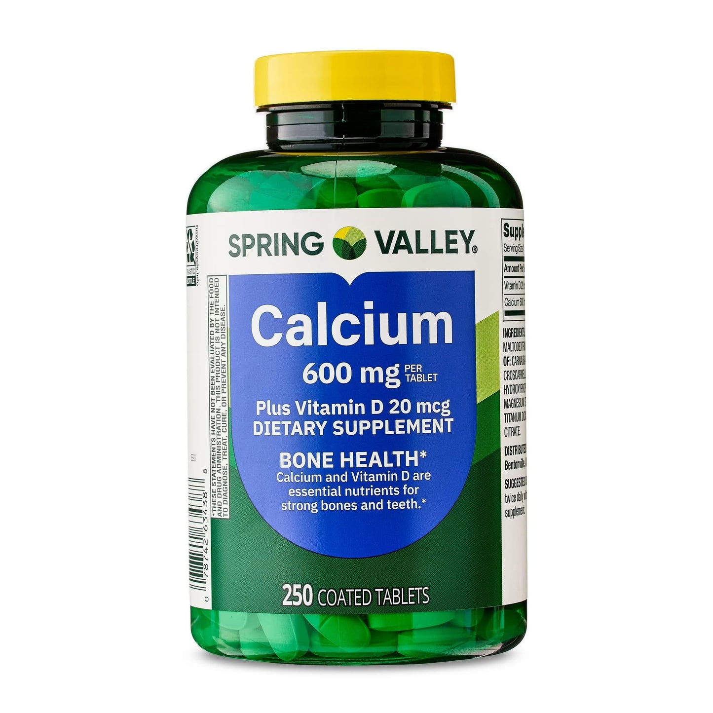 generic Calcium Plus Vitamin D Tablets Dietary Supplement 250 Count