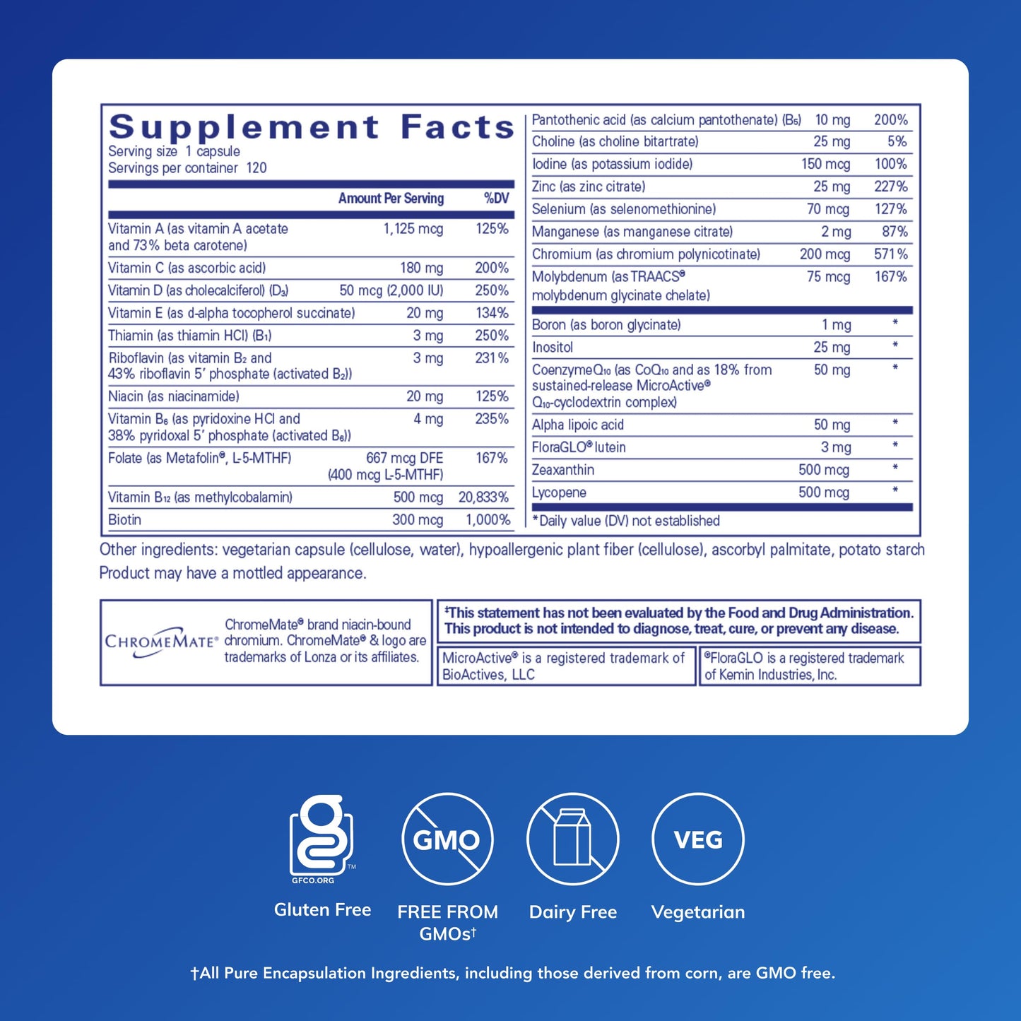 Pure Encapsulations O.N.E. Multivitamin Capsule 120 Capsules