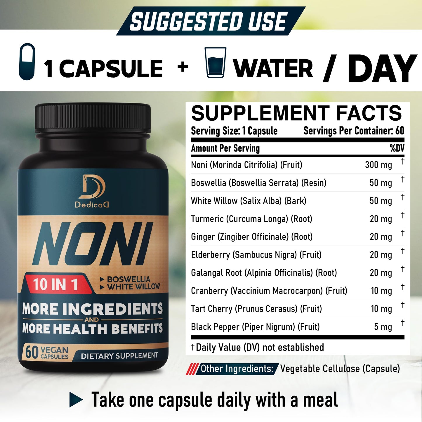 DEDICAD 10in1 Noni Capsules, 120 Count
