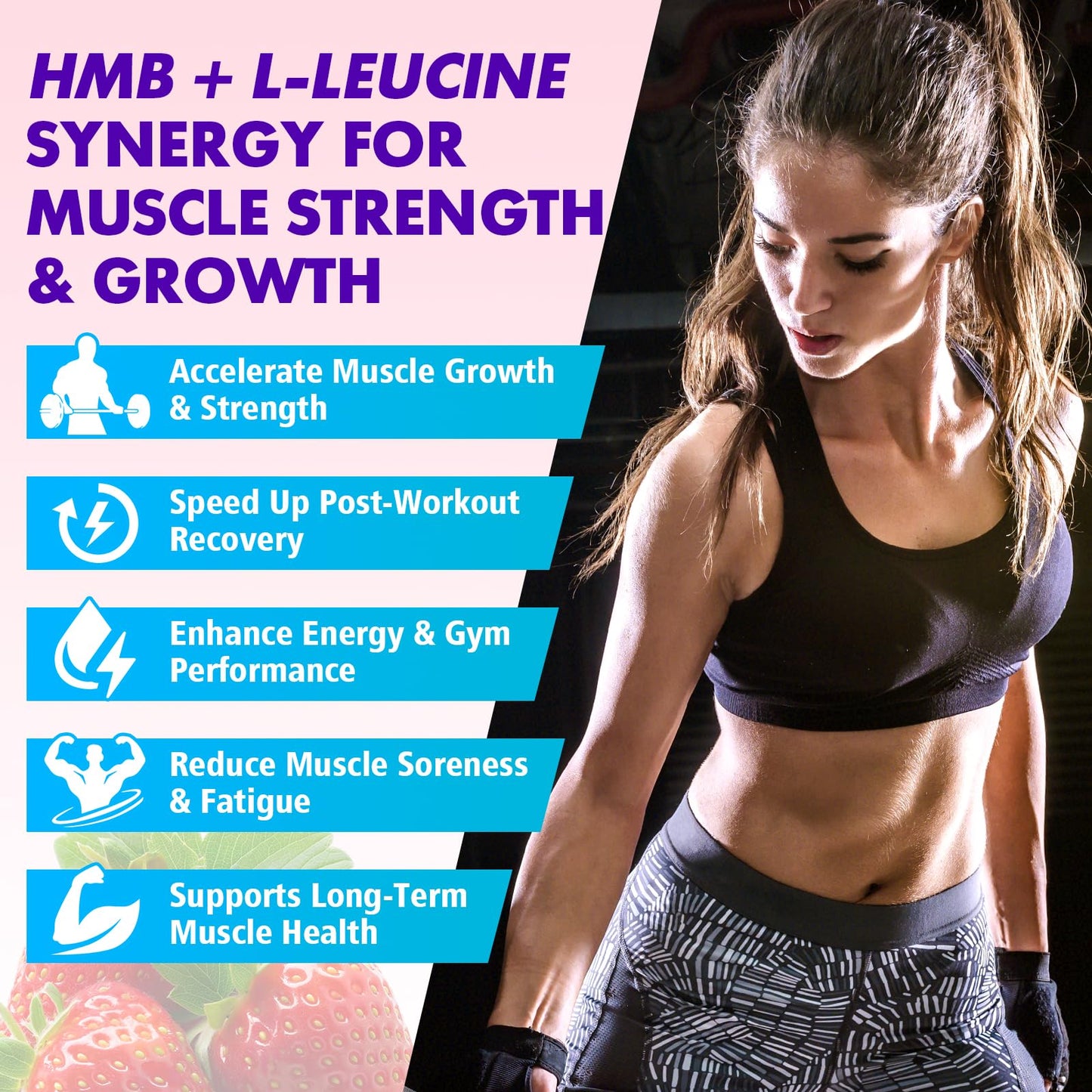 BVIVLOO HMB and L-Leucine Gummies, 2-pack, 120 Gummies