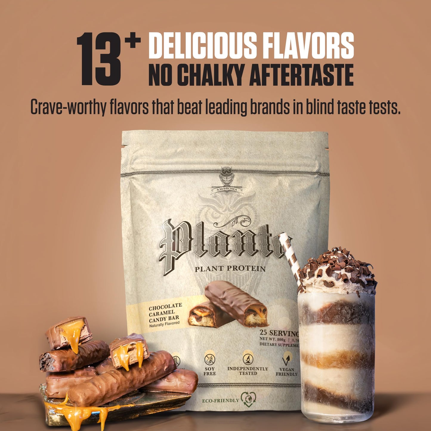 Ambrosia Plant Based Protein Powder Candy Bar 29.6 oz