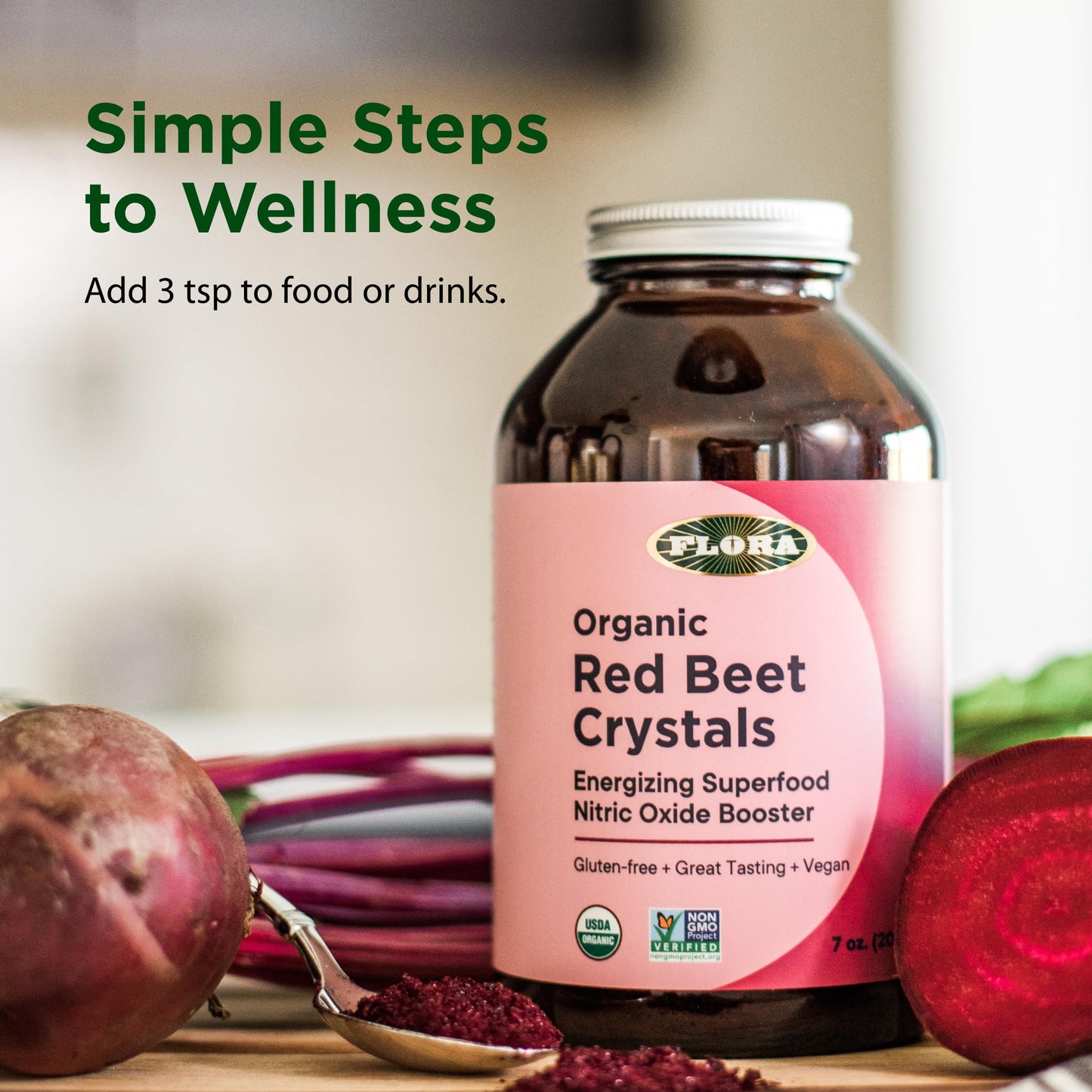 Flora Health Organic Red Beet Crystals Powder 7 oz