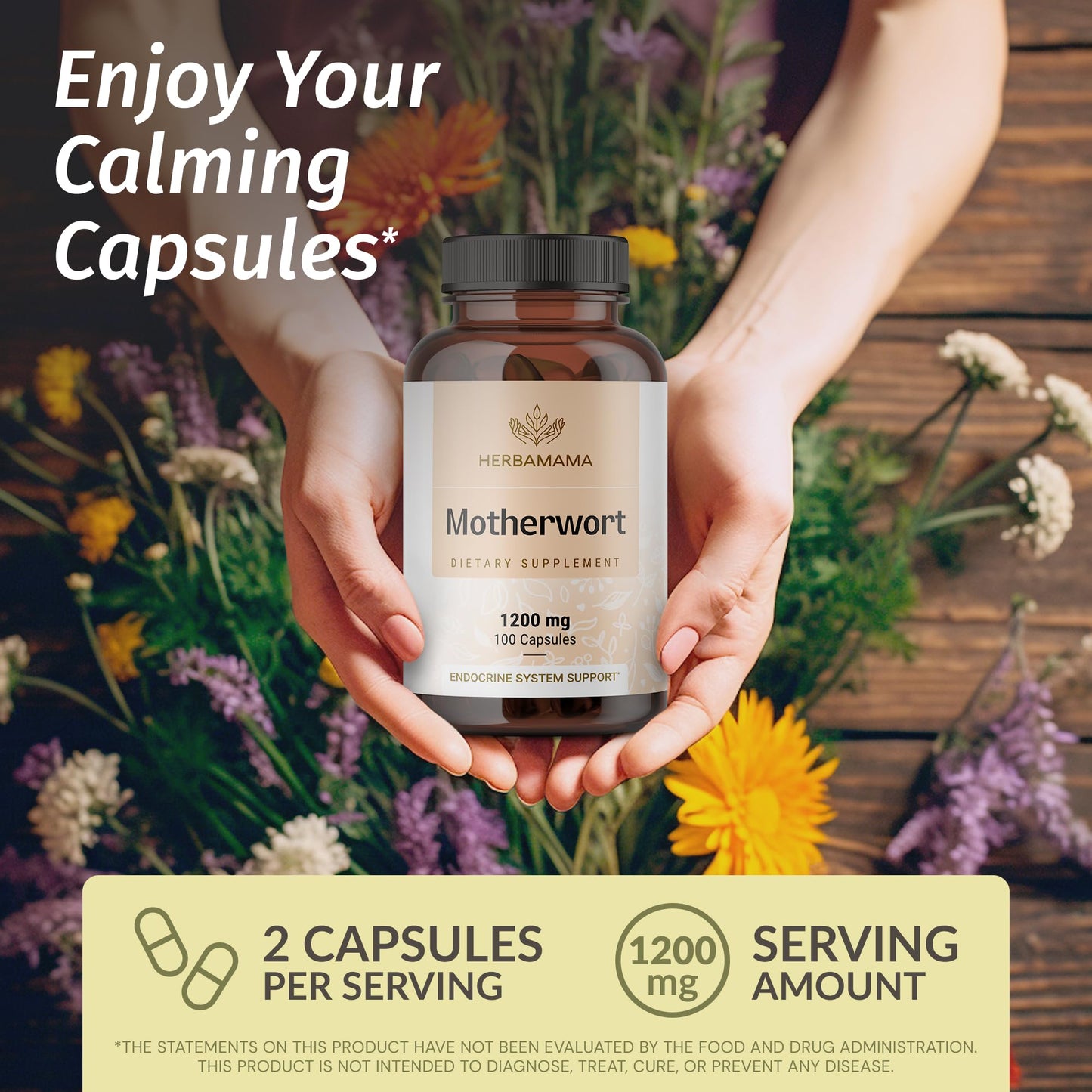 HERBAMAMA Motherwort and Ashwagandha Kit Capsule, 2 Pack