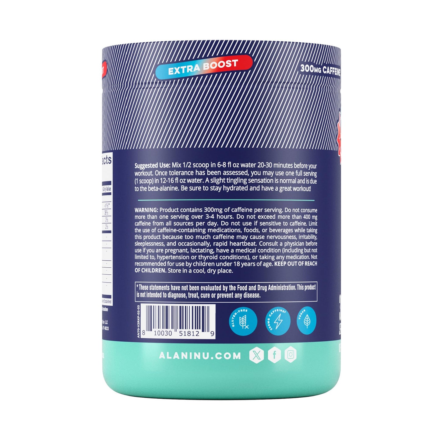 Alani Nu Pre Workout+ Powder Rocket POP, 13.8 Ounce