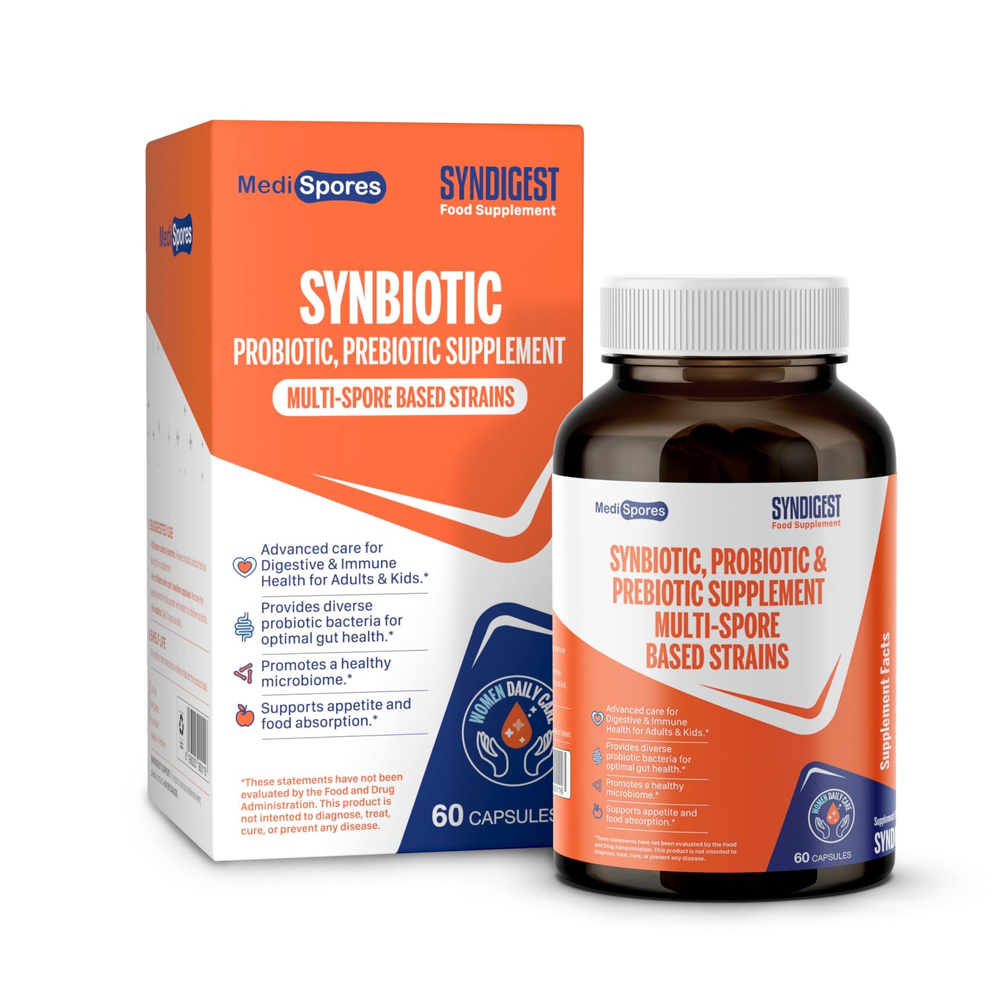 TMA Medispores Syndigest Probiotic Daily Care for Women & Men, Capsules, 60 Count