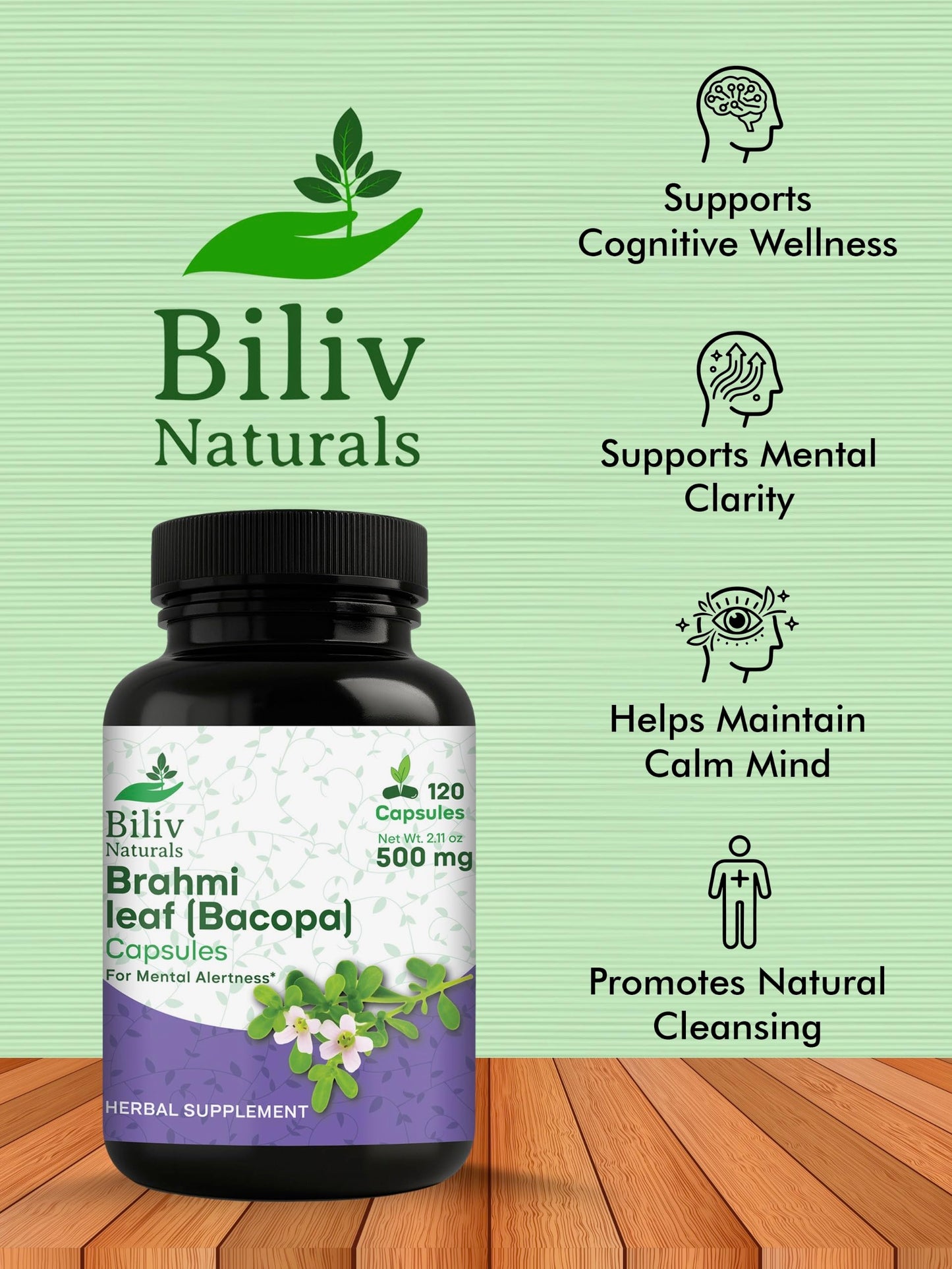 Biliv Naturals Bacopa Monnieri 120 Capsules