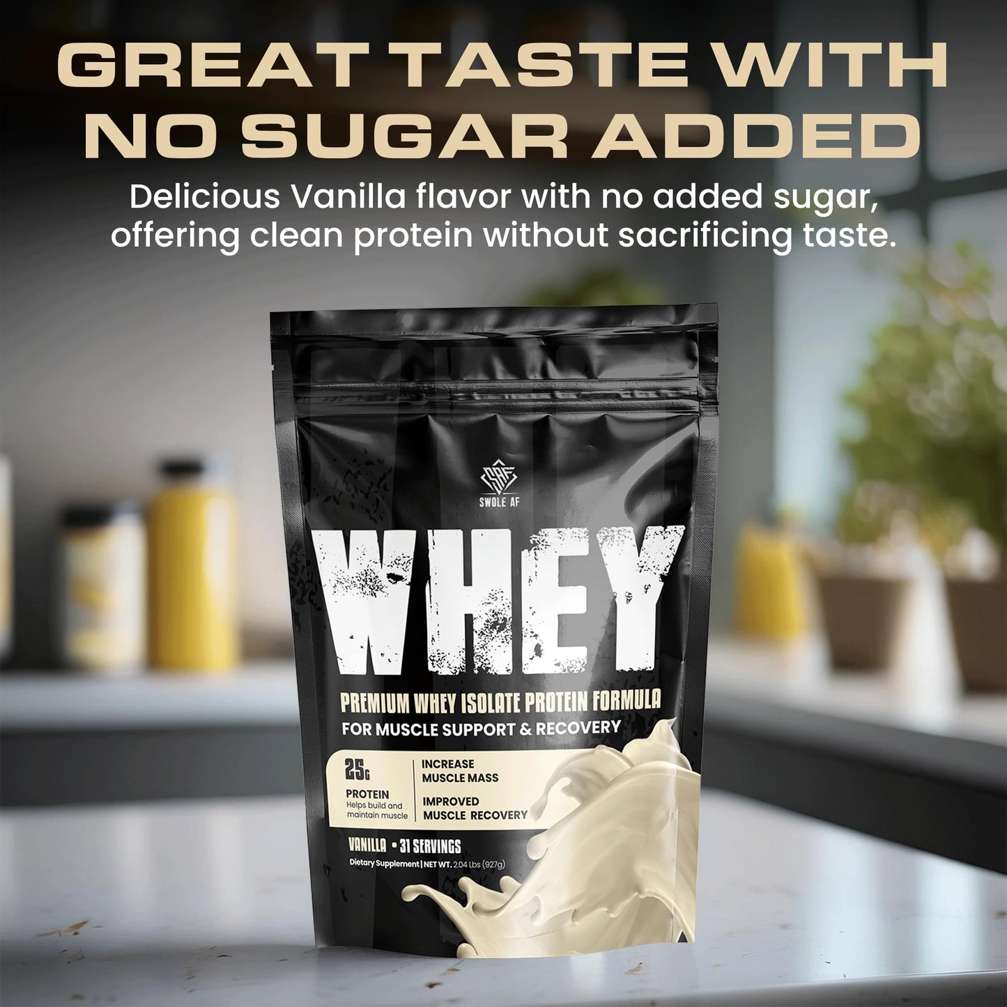 Swole AF Whey Isolate Protein Formula Powder Vanilla 32.64 oz