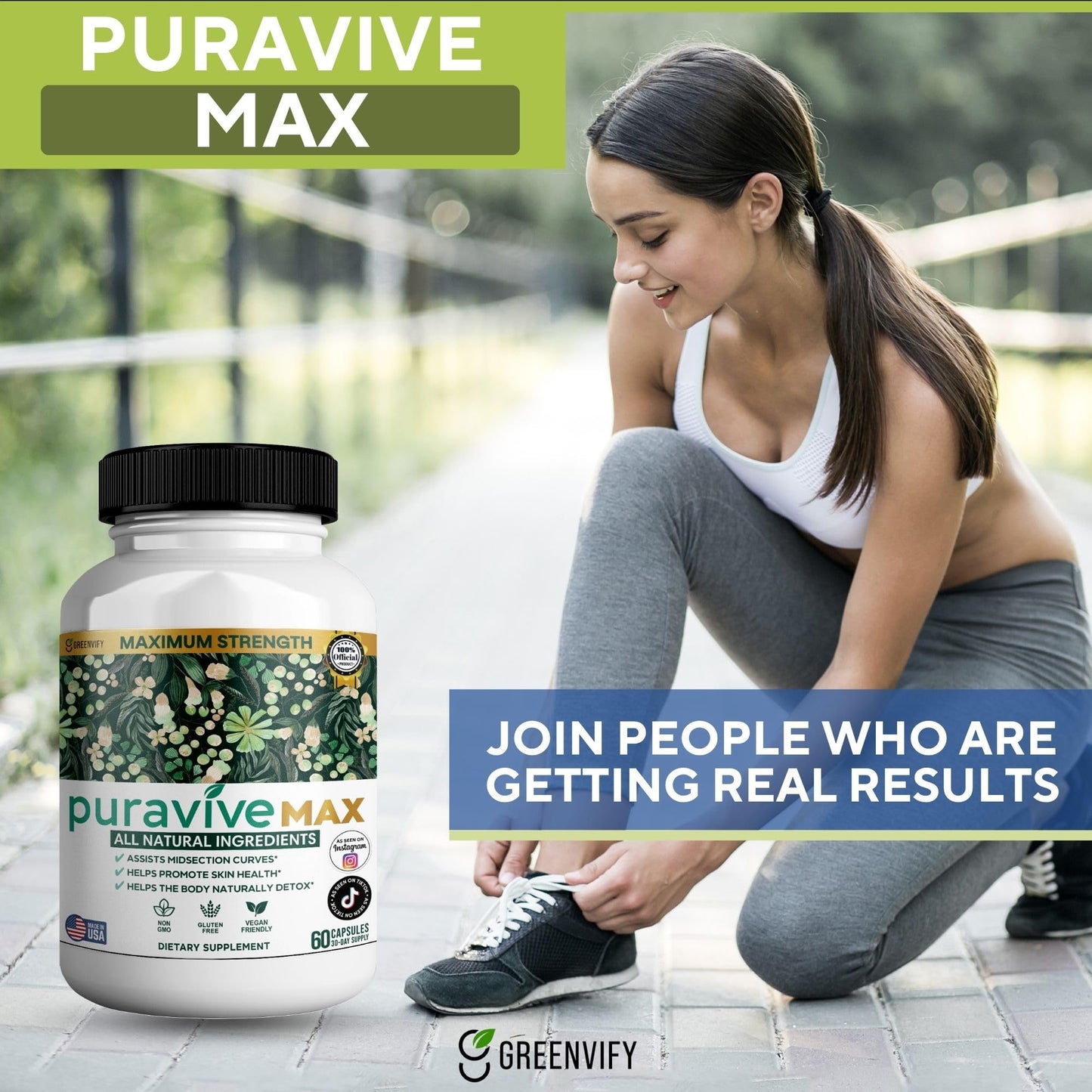 GREENVIFY Puravive MAX Natural Dietary Supplement 60 Capsules