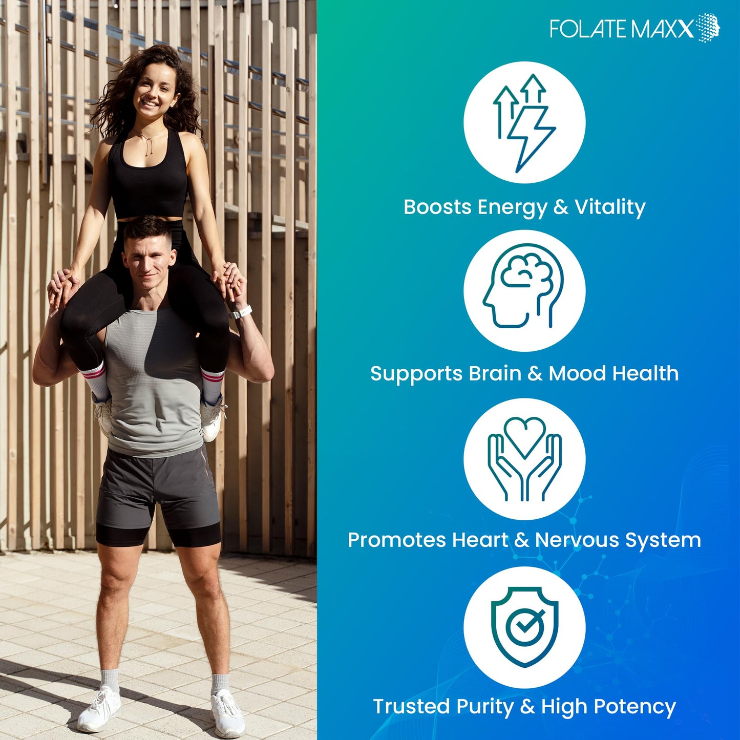 FOLATE MAXX L Methylfolate 7.5mg with Active Vitamin B Complex Capsules 60 Count