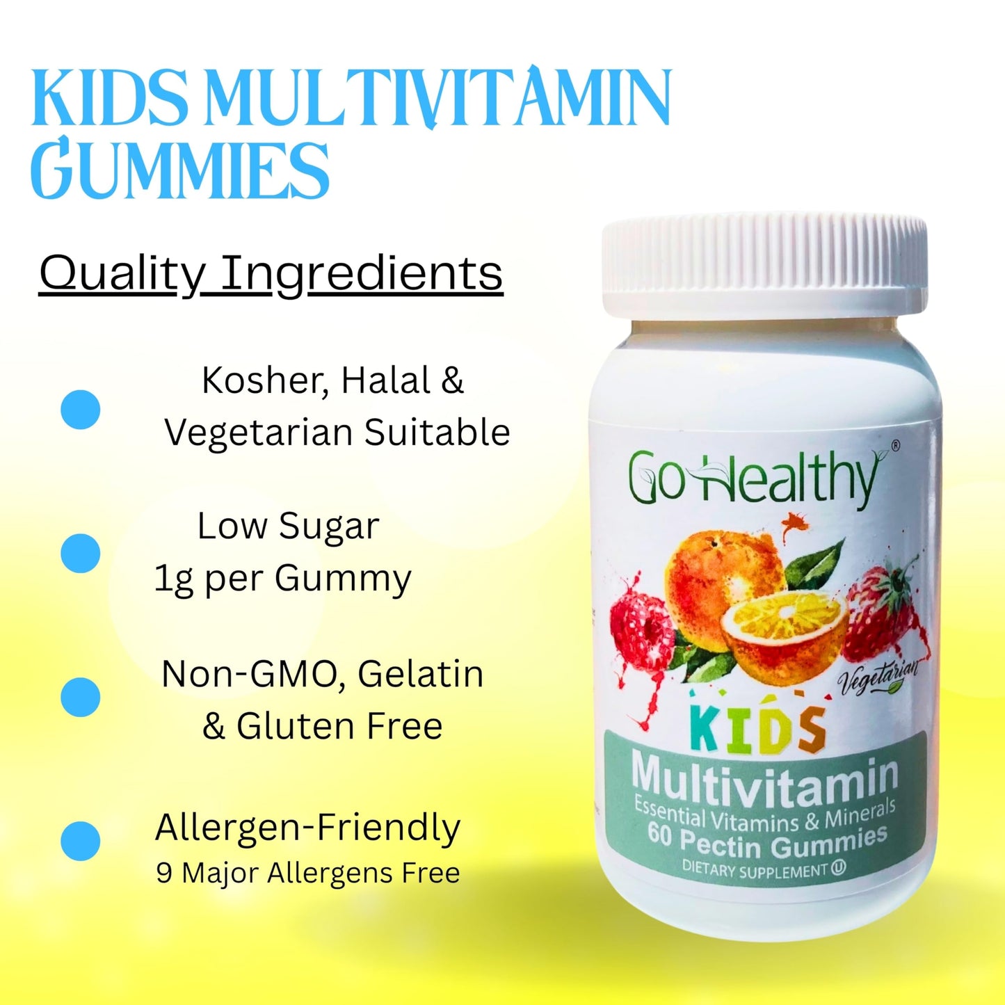 Go Healthy Natural Multivitamin Gummies and Vitamin C Gummies, Gummy, 150 Count
