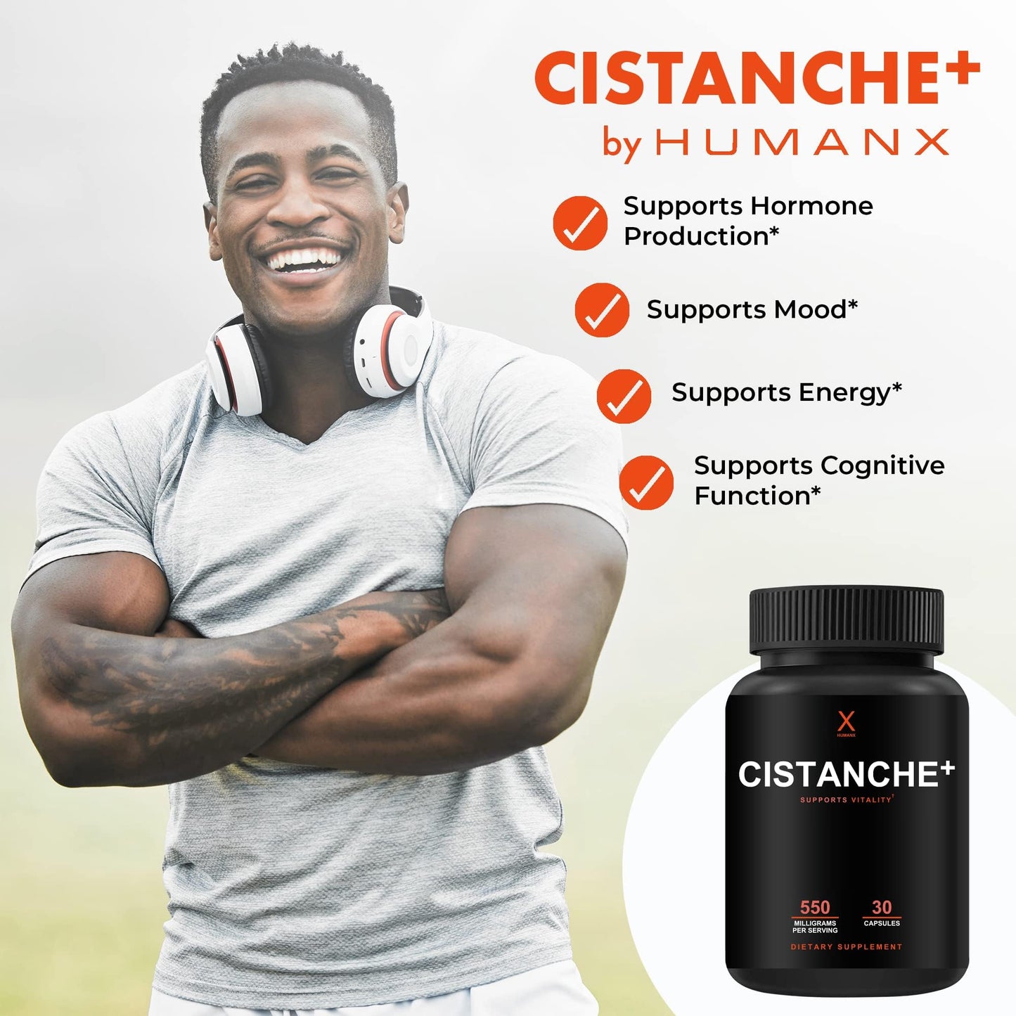 HUMANX Cistanche+ 550MG Capsules, 30 Count