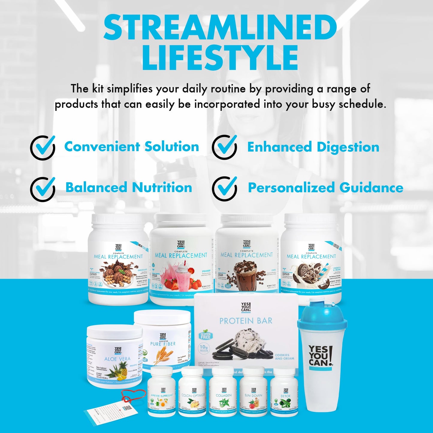 Yes You Can! All-in-One Kit Meal Replacement Shakes Aloe Vera & Snacks Powder, 240 oz