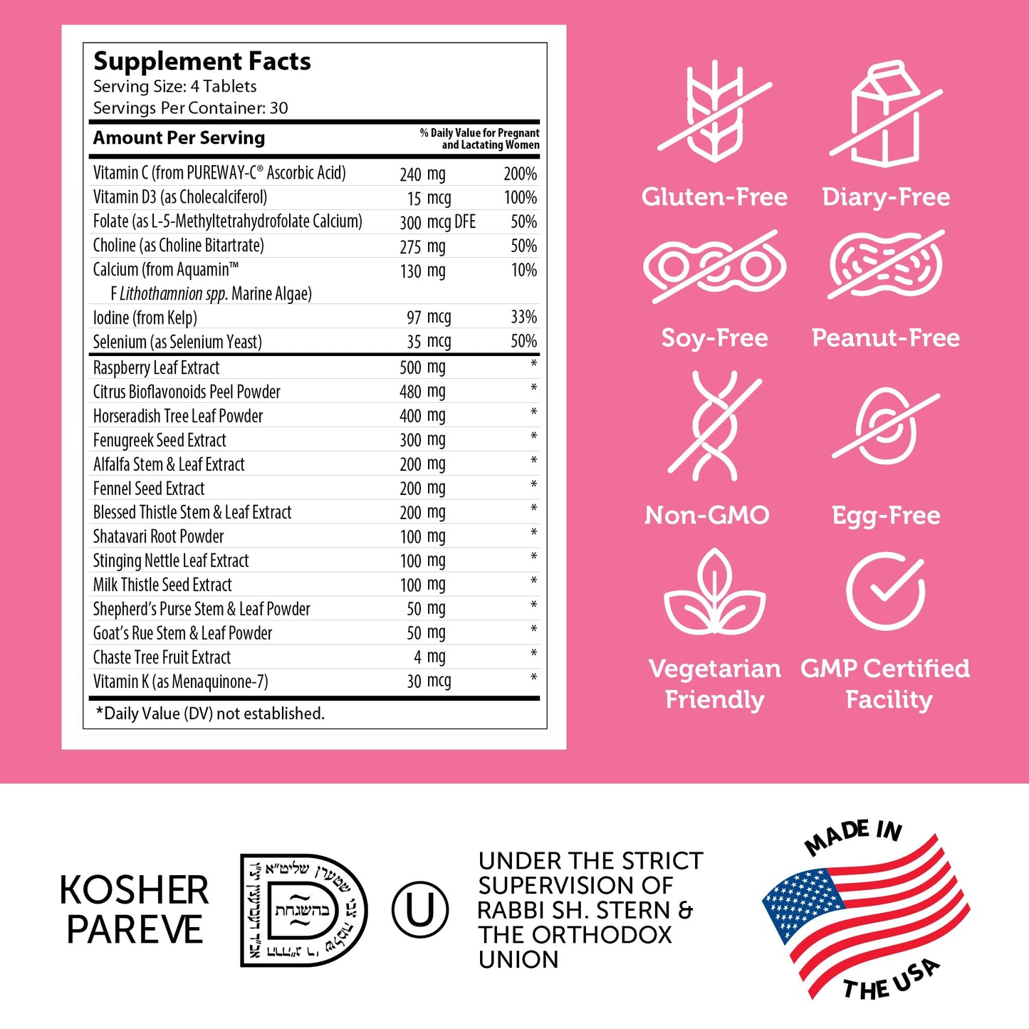 Zahler Postnatal Flow for Advanced Lactation Support, Breastfeeding + Postnatal Support, 120 Tablets