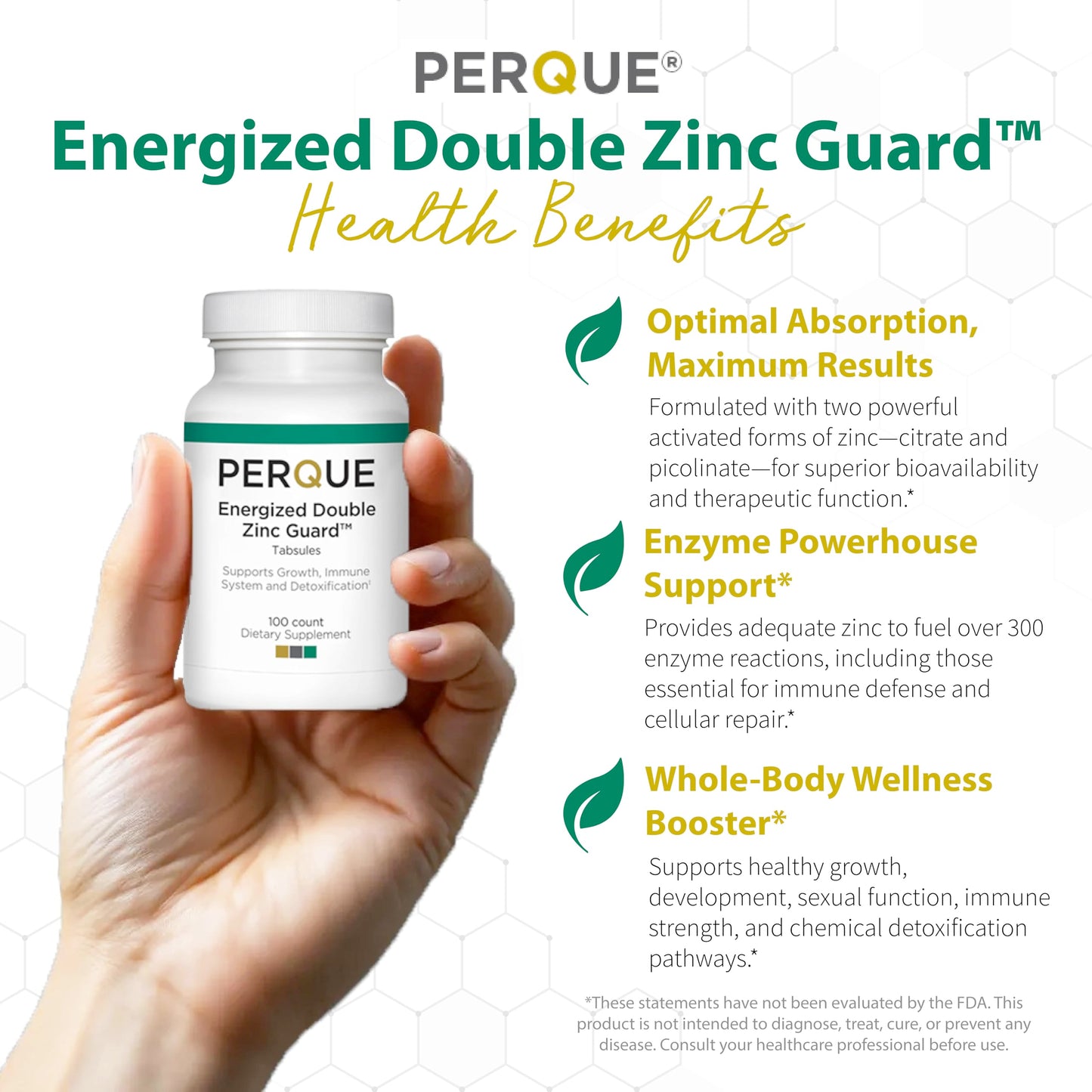 PERQUE Energized Double Zinc Guard Tablets 100 Count