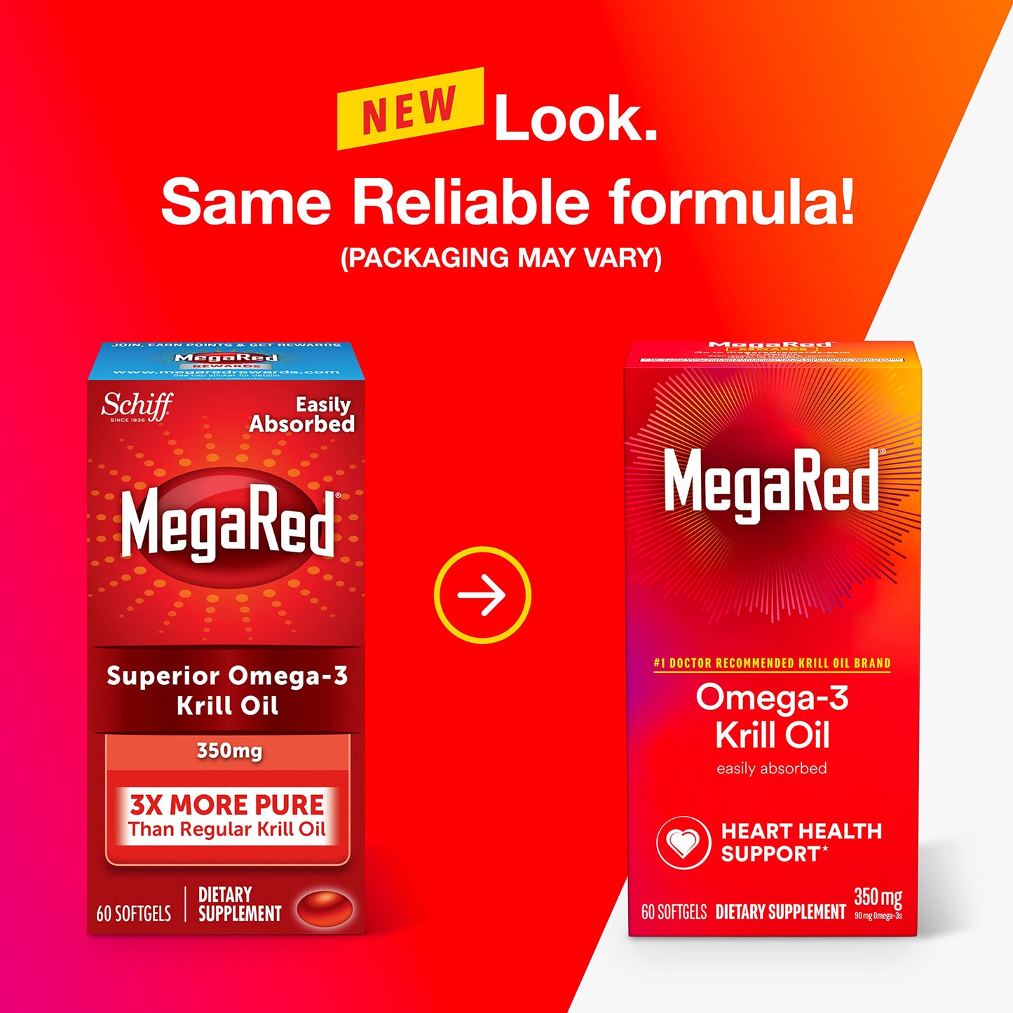 MegaRed Omega-3 Krill Oil 350mg Softgels 65 Count