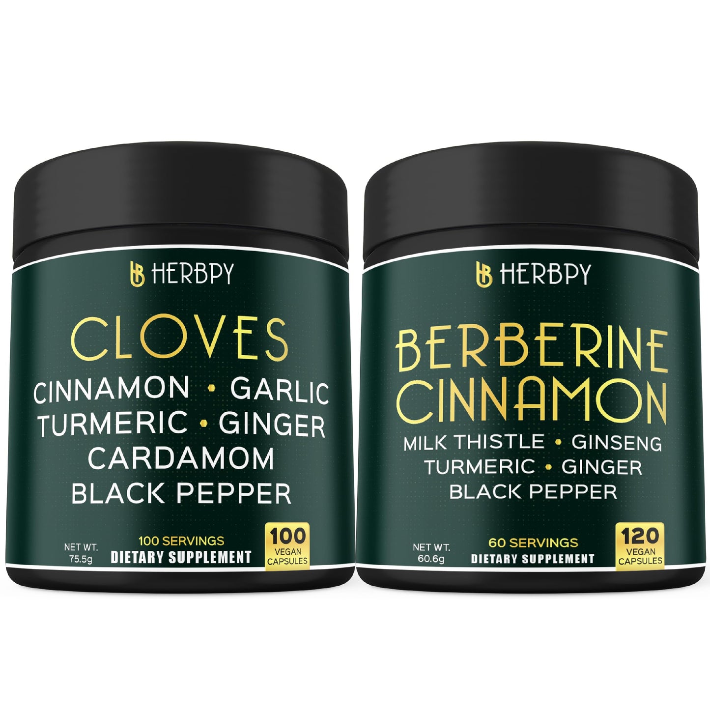 Herbpy 7in1 Cloves & Berberine Capsules Bundle, 220 Capsules