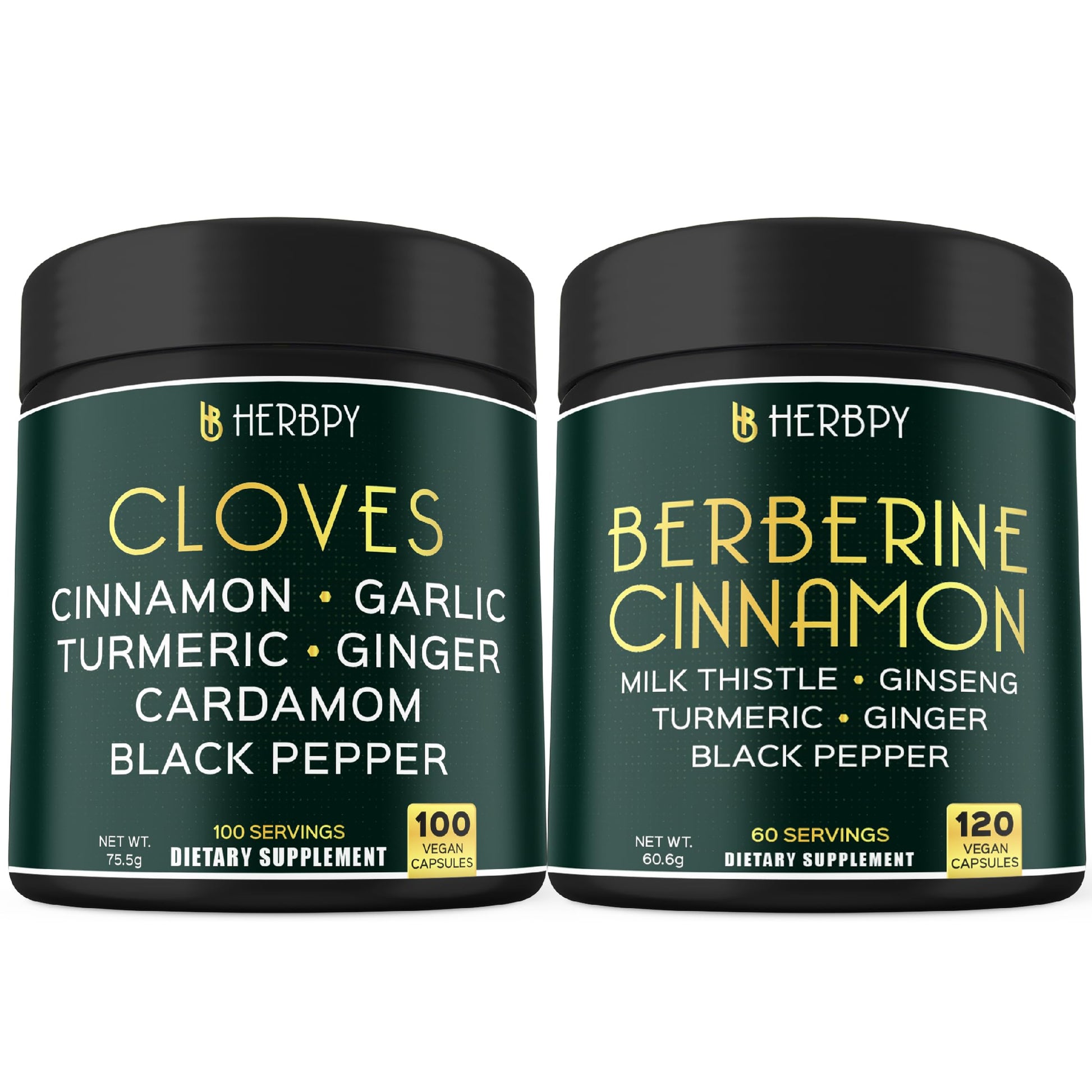 Herbpy 7in1 Cloves & Berberine Capsules Bundle, 220 Capsules