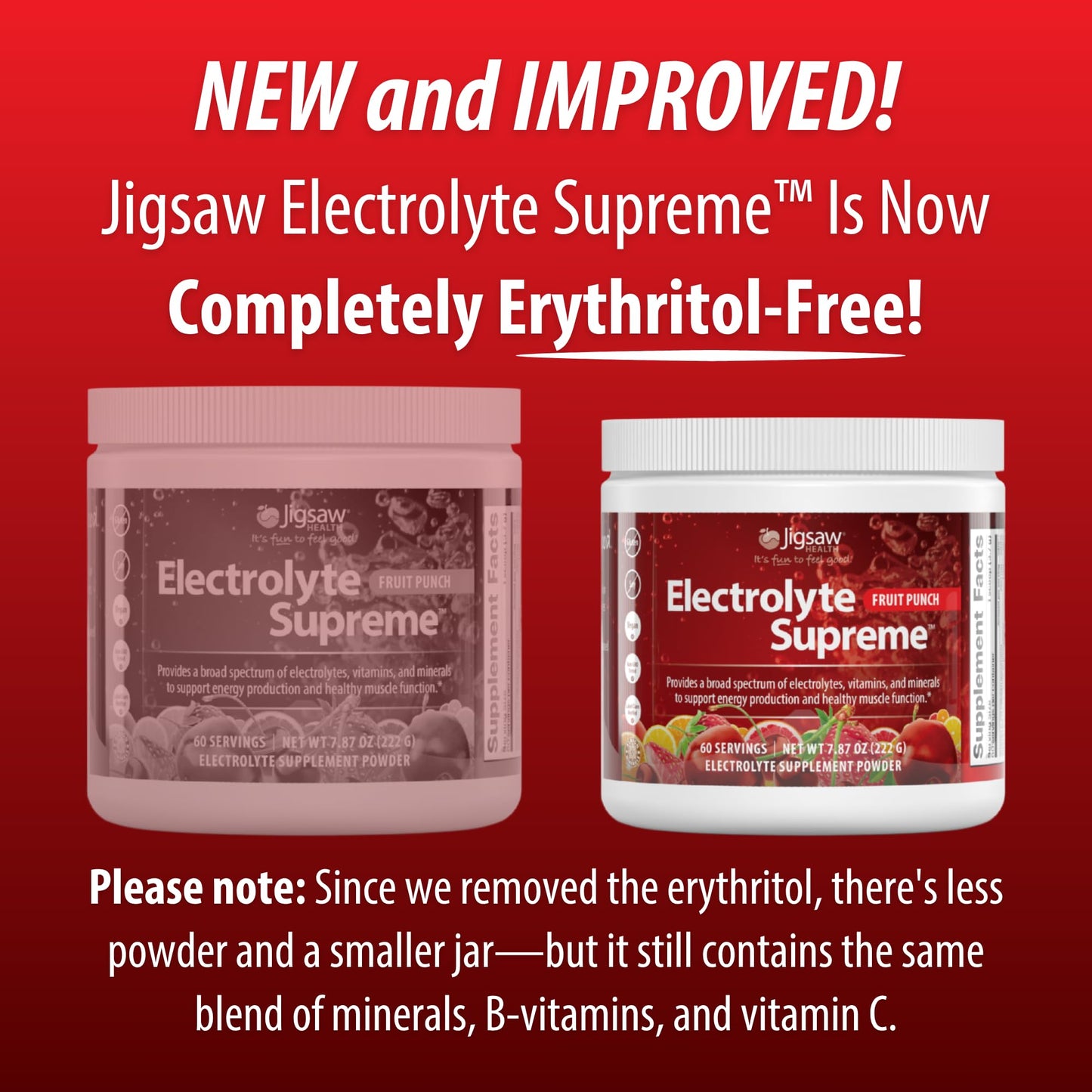 Jigsaw Health Electrolyte Supreme Powder, 60 Servings