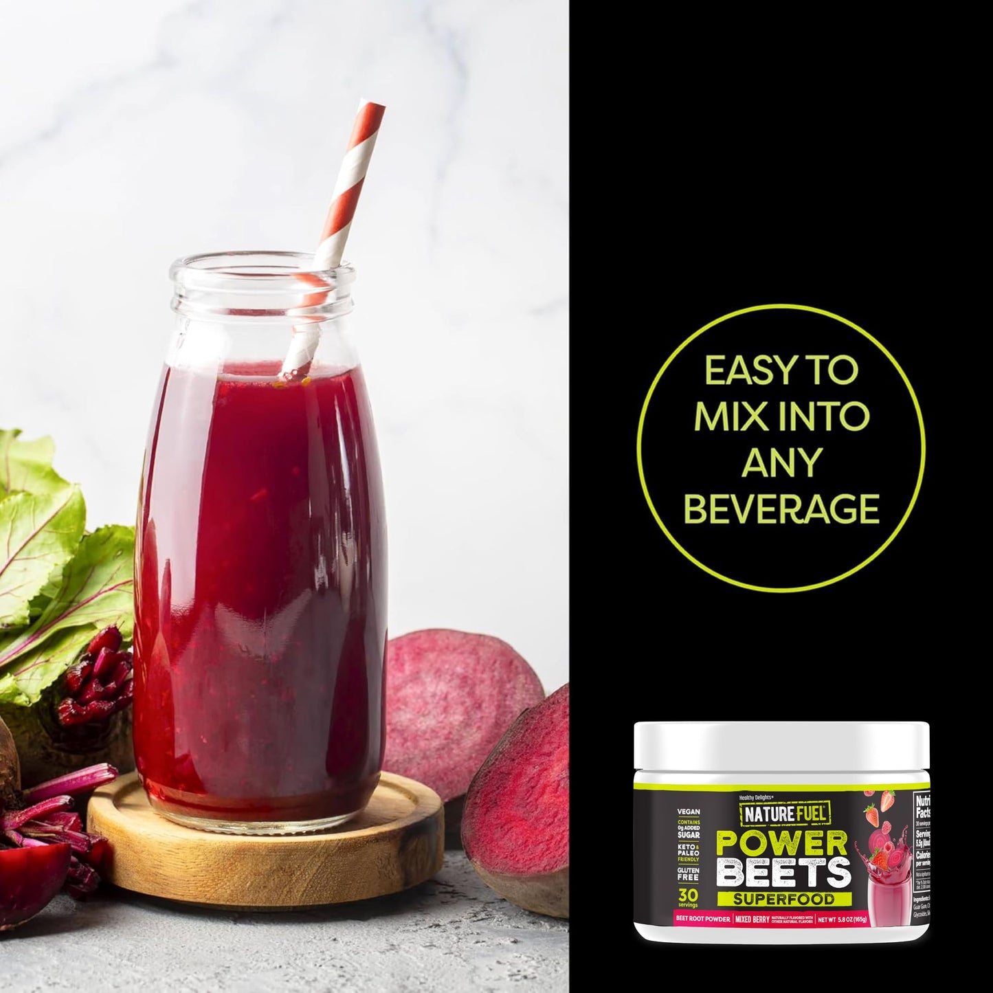 SlimFast Healthy Delights Nature Fuel Power Beets Powder 5.8 Ounce