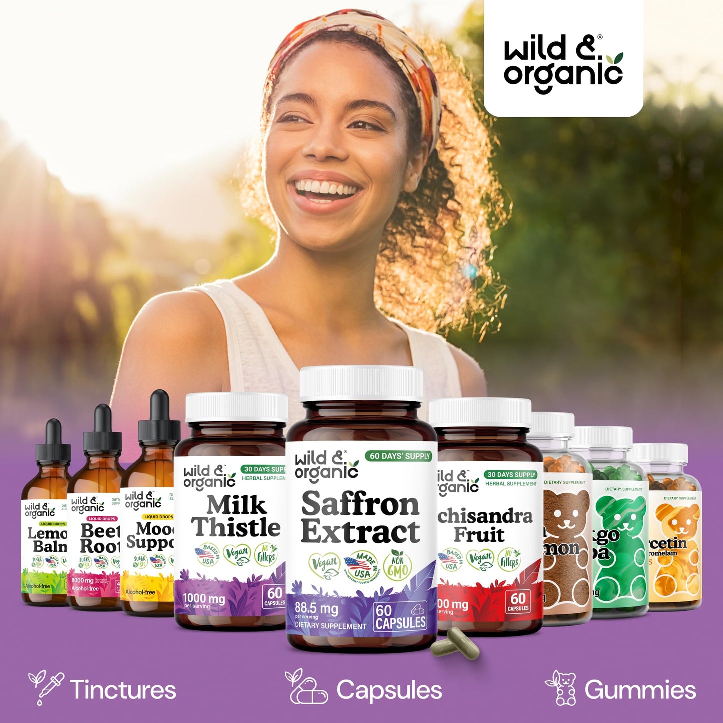 Wild & Organic Saffron 88.5 mg Capsules, 60 Count