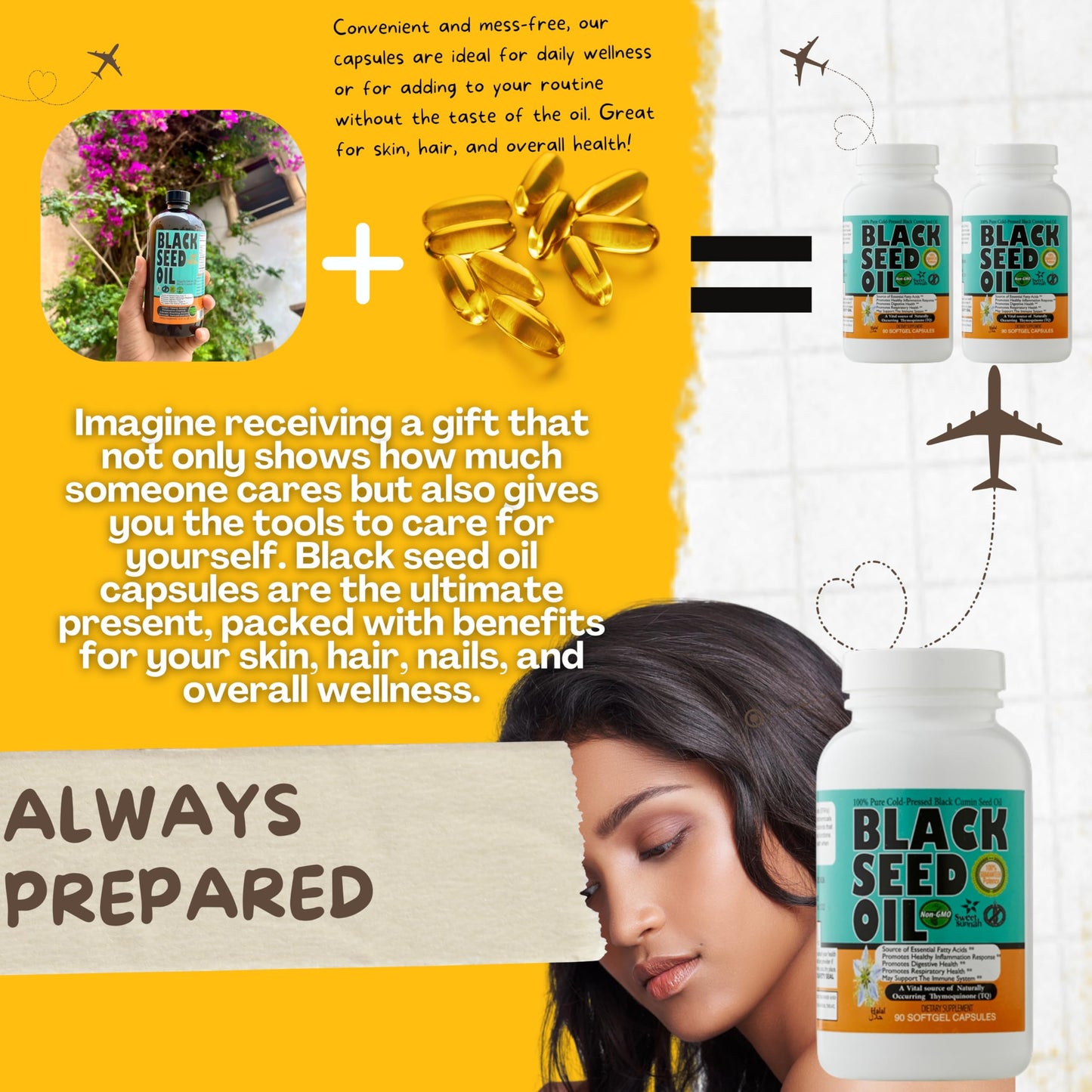 Sweet Sunnah Black Seed Oil Capsules 1000mg Softgels, 90 Count