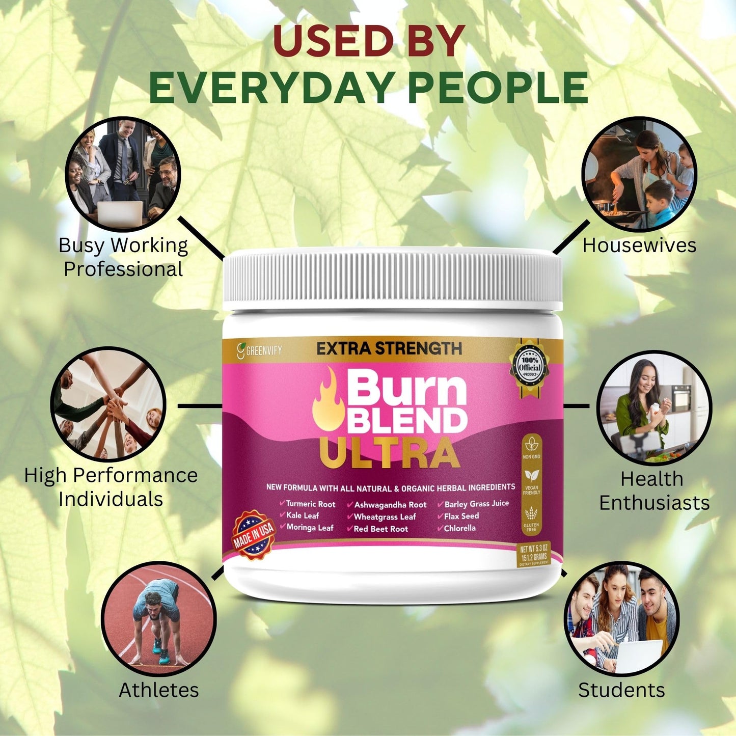 GREENVIFY Extra Strength Burn Blend Powder Capsules, 60 Count