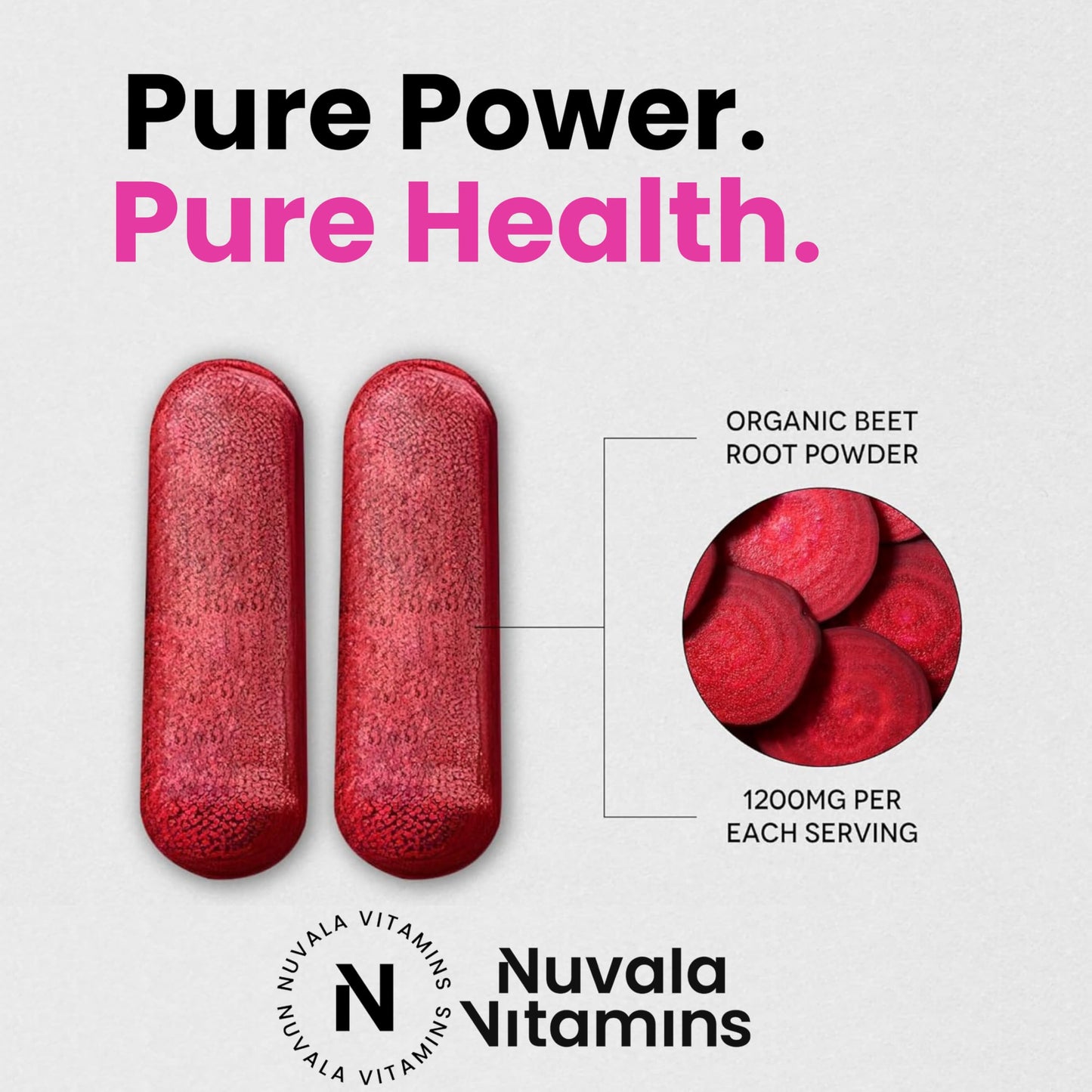 Nuvala Vitamins Beetroot Organic Capsules - 60 Count