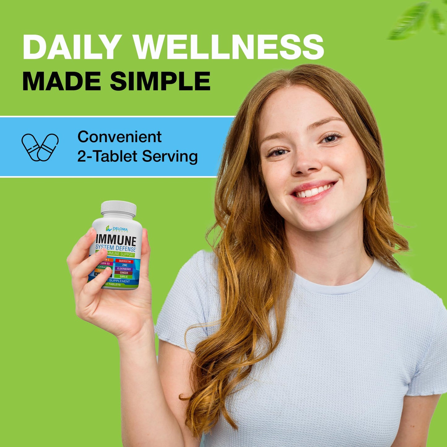 Deloma Health 10 in 1 Immune System Support Supplement Tablet, 60 Count
