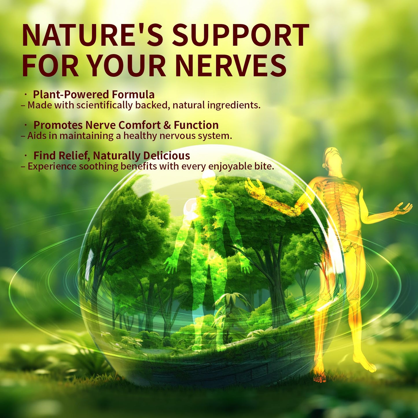 Warmbioder Sugar Free Neuropathy Support Gummies, 60 Count