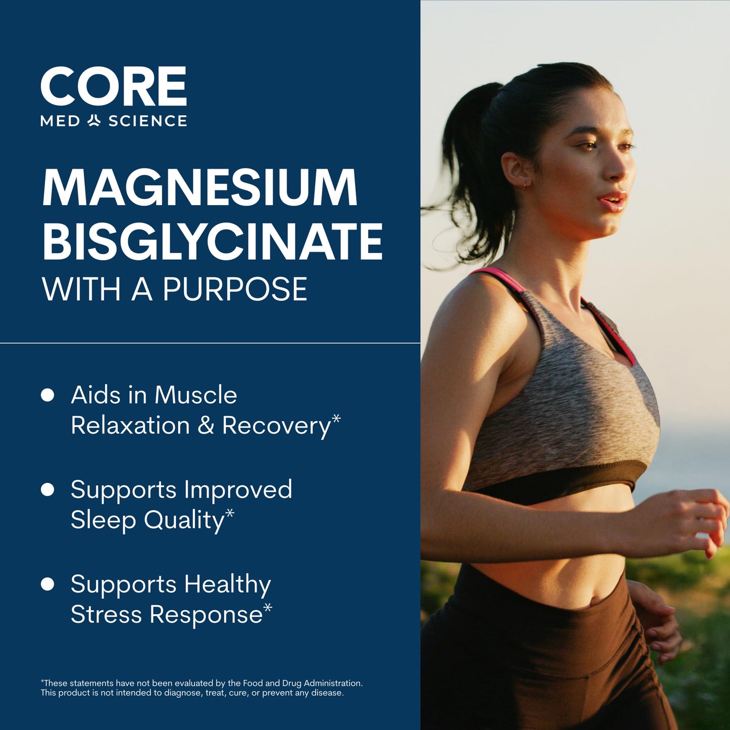 Core Med Science Magnesium Bisglycinate Supplement Capsule 60 Count