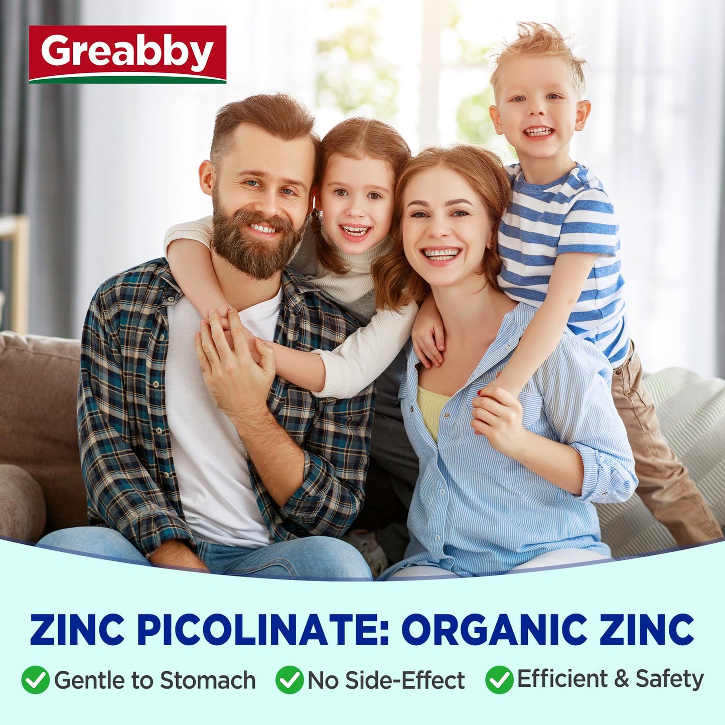 GREABBY Zinc Picolinate 50 mg Gummies Sugar Free, 60 Count