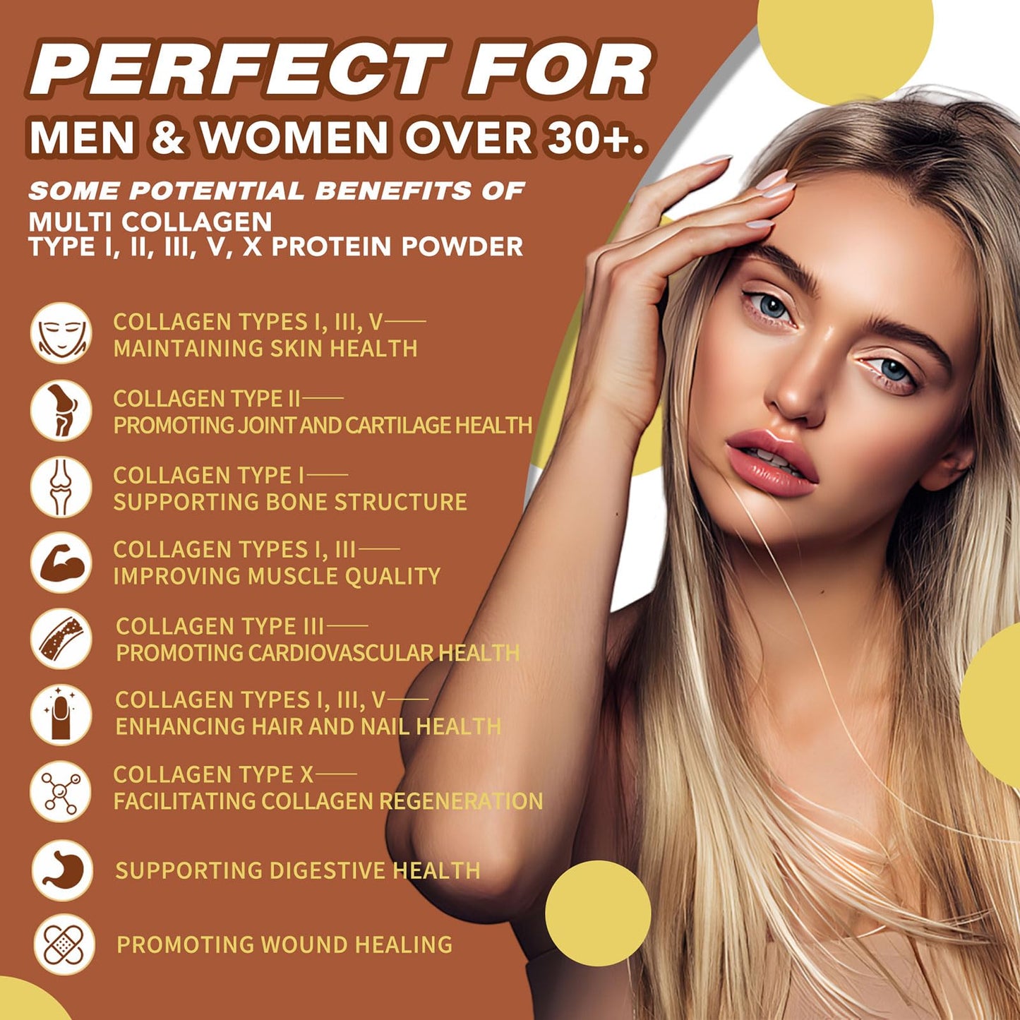 Zammex Multi Collagen Protein Powder, Chocolate, Hydrolyzed Collagen Peptides Type I & III & V & X, 16 oz