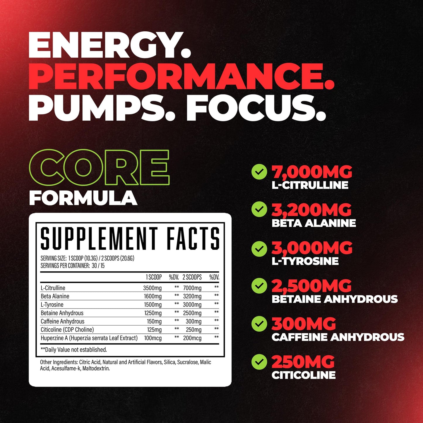 Huge Supplements Wrecked Core All-in-One Pre-Workout Powder, 30 Servings