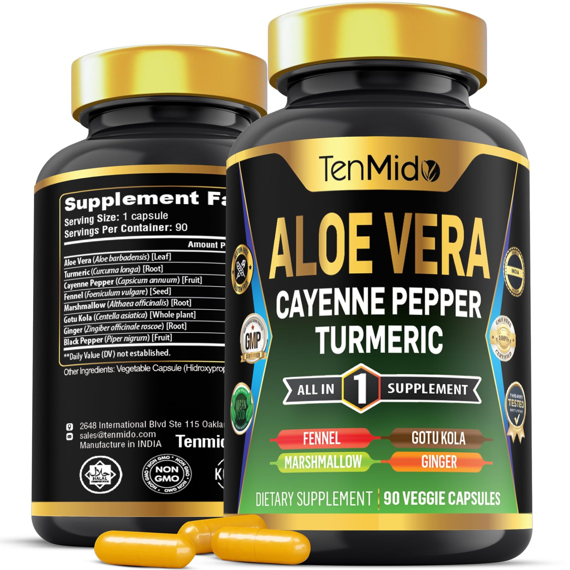 Tenmido Aloe Vera Capsules 90 Count