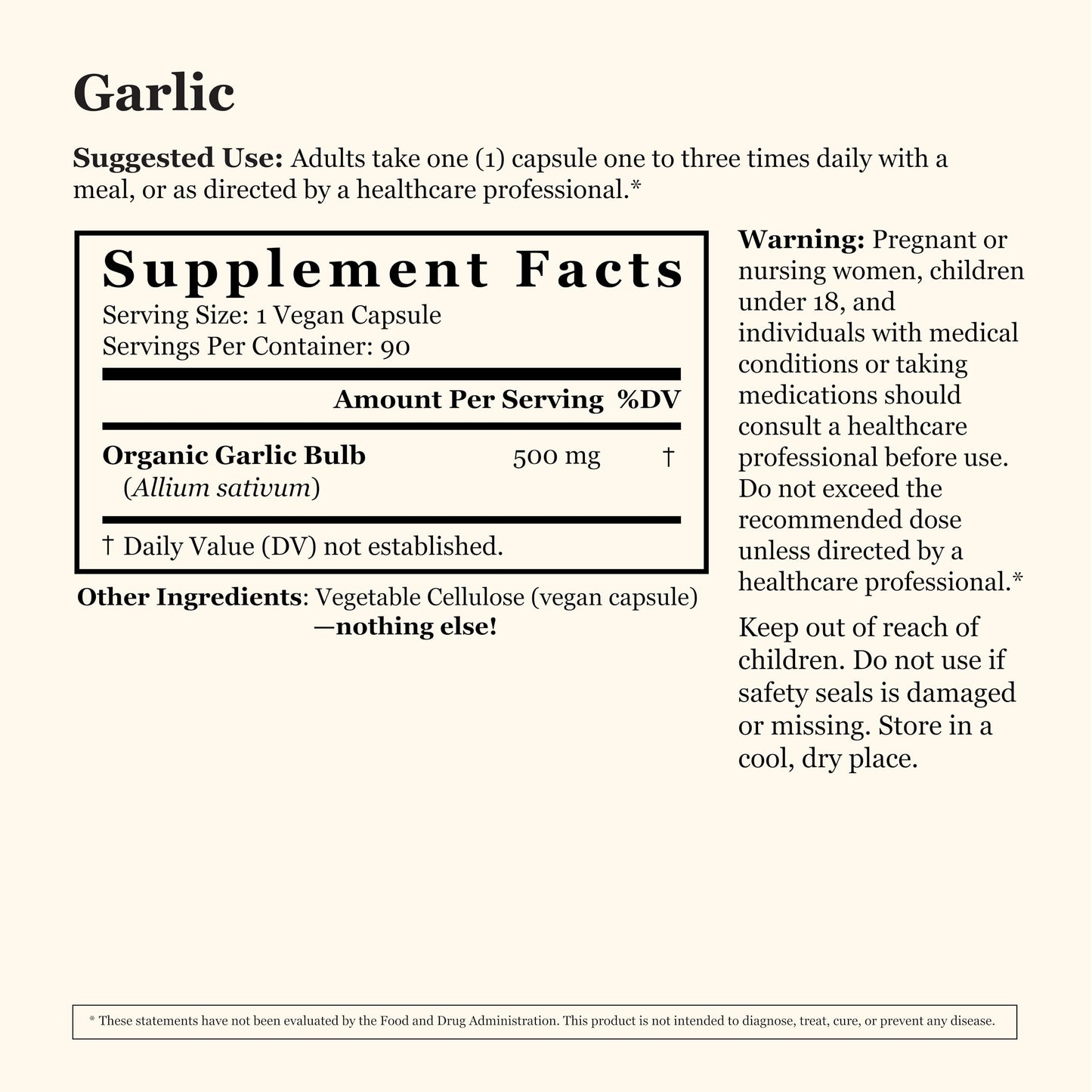 Tradewind Naturals Whole Bulb Garlic – Extra Strength (500 mg) – Heart and Immune Support – Pure, Vegan, Non-GMO – 90 Capsules